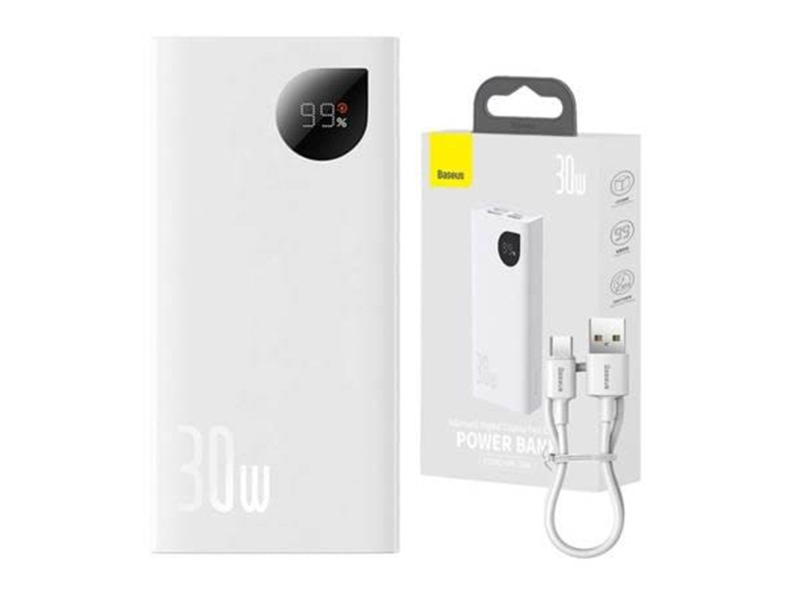 Baseus Powerbank Adaman2 10000mAh 30W White Powerbank (Akku) - Weiß - 10000 mAh