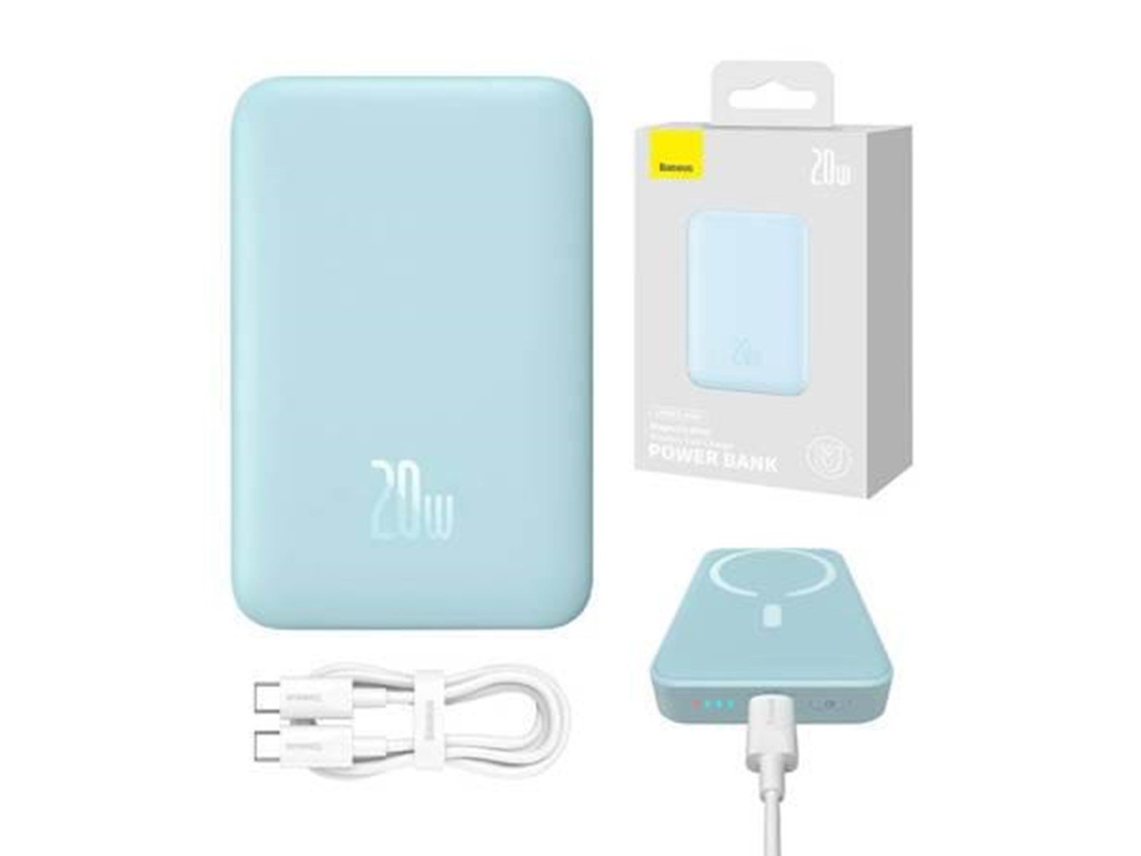 Baseus Powerbank Magnetic Mini 10000mAh 20W MagSafe (blue) Powerbank (Akku) - Blau - 10000 mAh