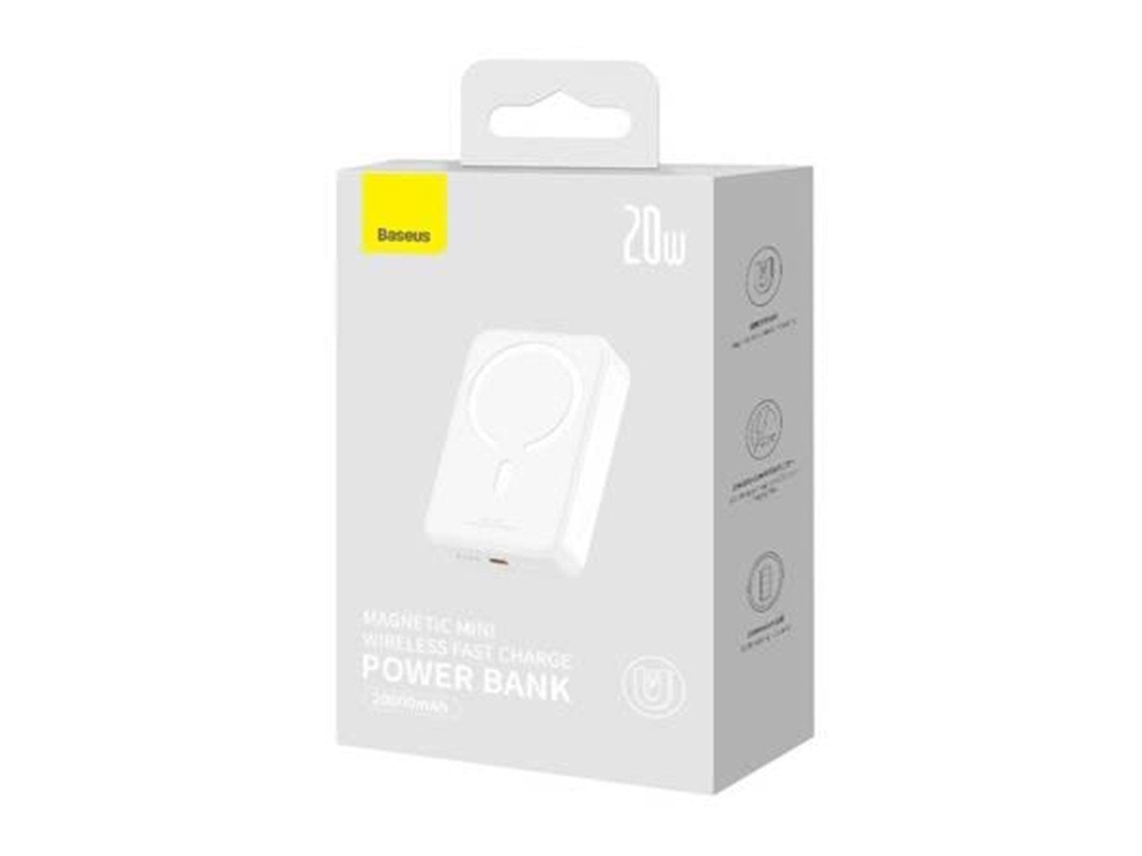 Baseus Powerbank Magnetic Mini 20000mAh 20W MagSafe (white) Powerbank (Akku) - Weiß - 20000 mAh