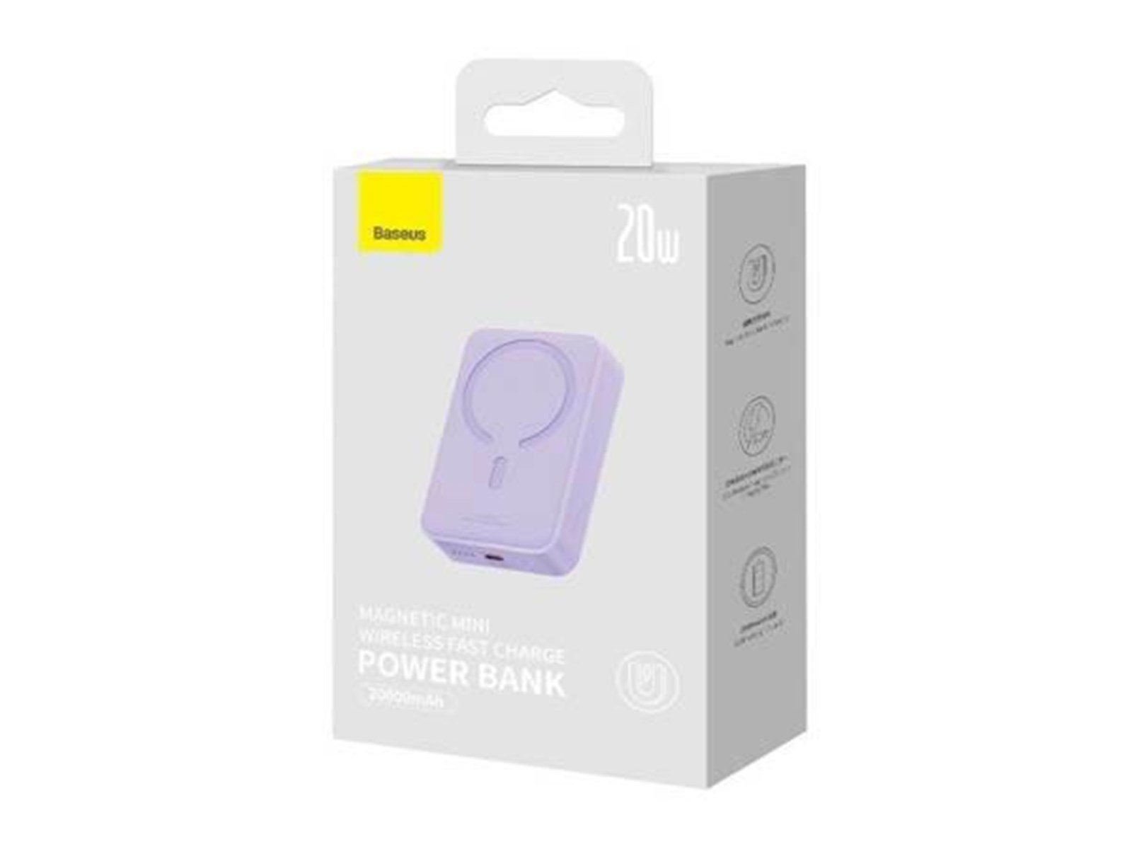 Baseus Powerbank Magnetic Mini 20000mAh 20W MagSafe (purple) Powerbank (Akku) - Purple - 20000 mAh