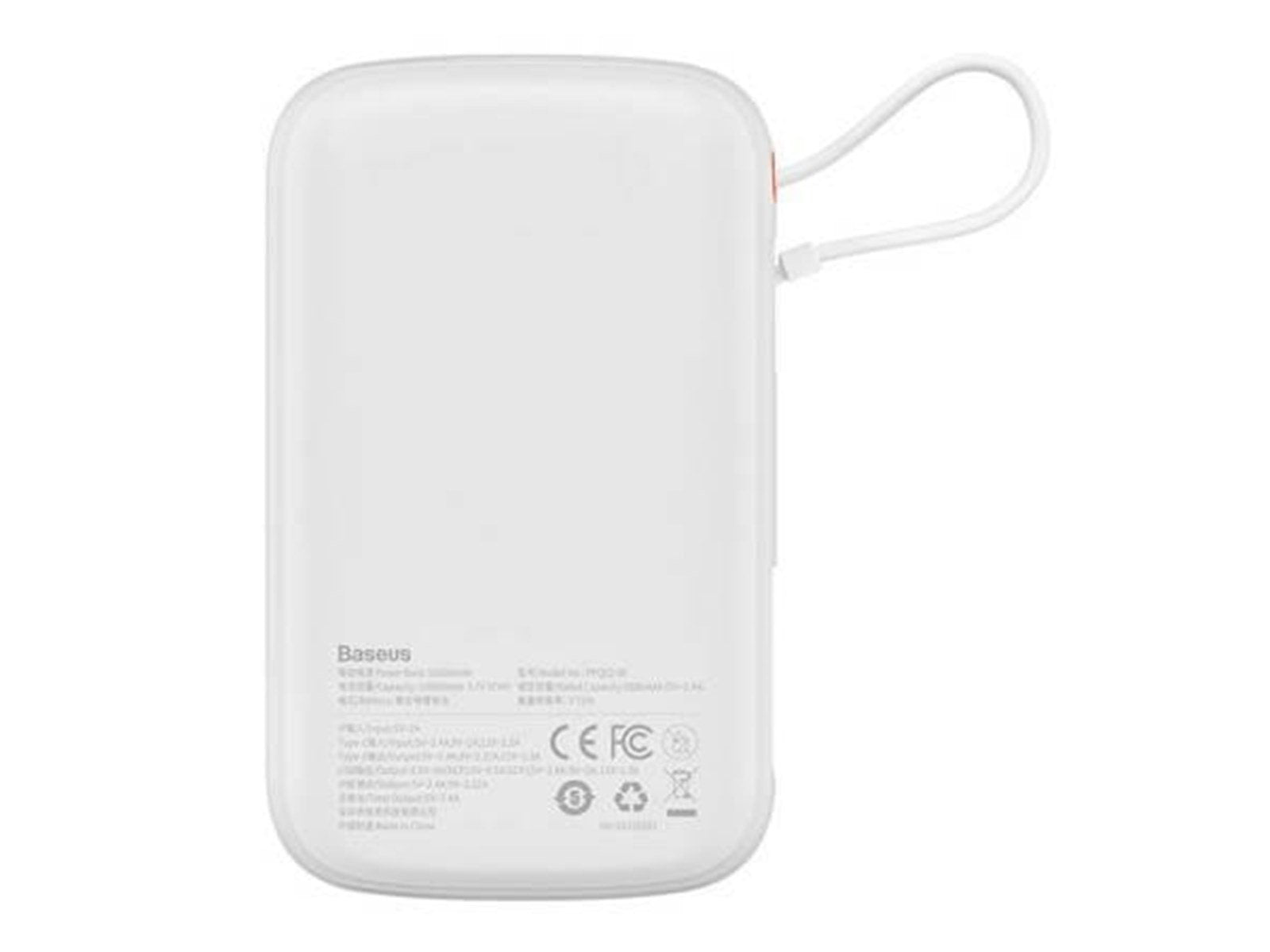 Baseus Powerbank Qpow PRO with cable USB-C 2xUSB 10000mAh 20W (White) Powerbank (Akku) - Weiß - 10000 mAh