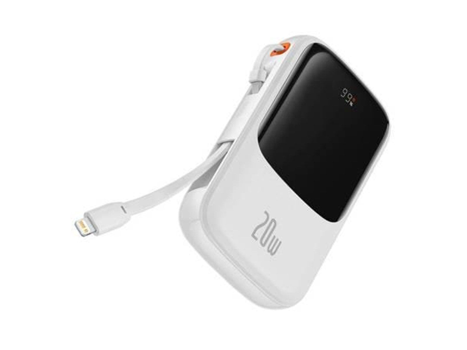 Baseus Powerbank Qpow PRO with cable USB-C 2xUSB 10000mAh 20W (White) Powerbank (Akku) - Weiß - 10000 mAh