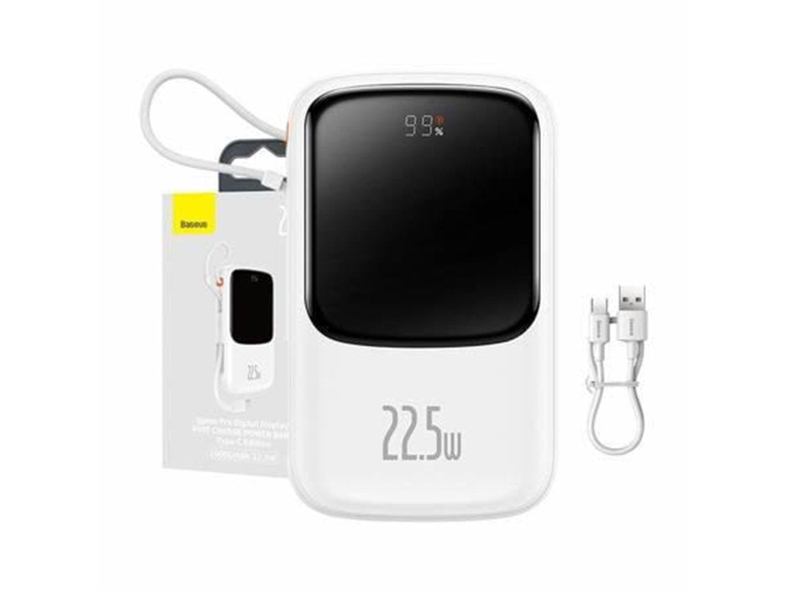 Baseus Powerbank Qpow PRO with cable 10000mAh 22.5W (White) Powerbank (Akku) - Weiß - 10000 mAh