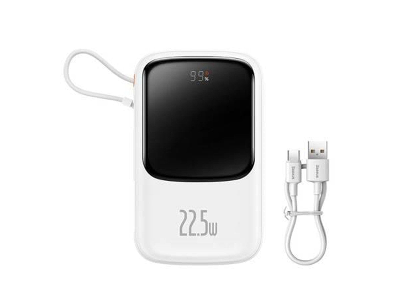 Baseus Powerbank Qpow PRO with cable 10000mAh 22.5W (White) Powerbank (Akku) - Weiß - 10000 mAh