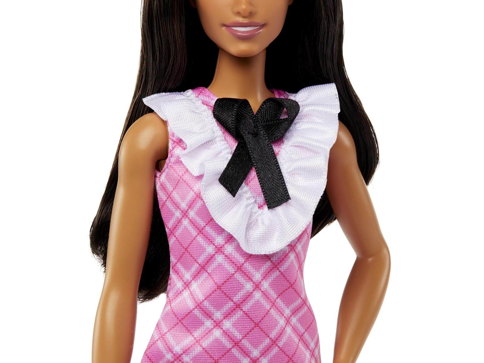 Barbie Fashionistas Doll 209 With Black Hair And A Plaid Dress 30cm