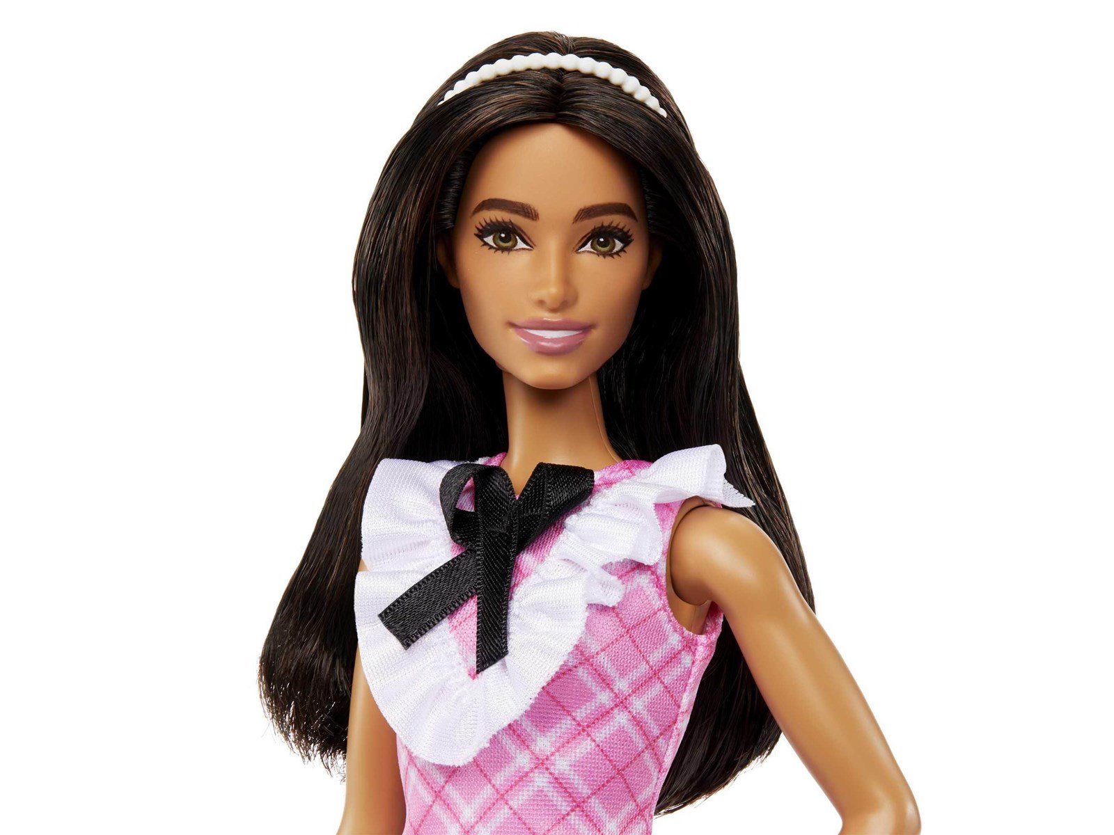 Barbie Fashionistas Doll 209 With Black Hair And A Plaid Dress 30cm