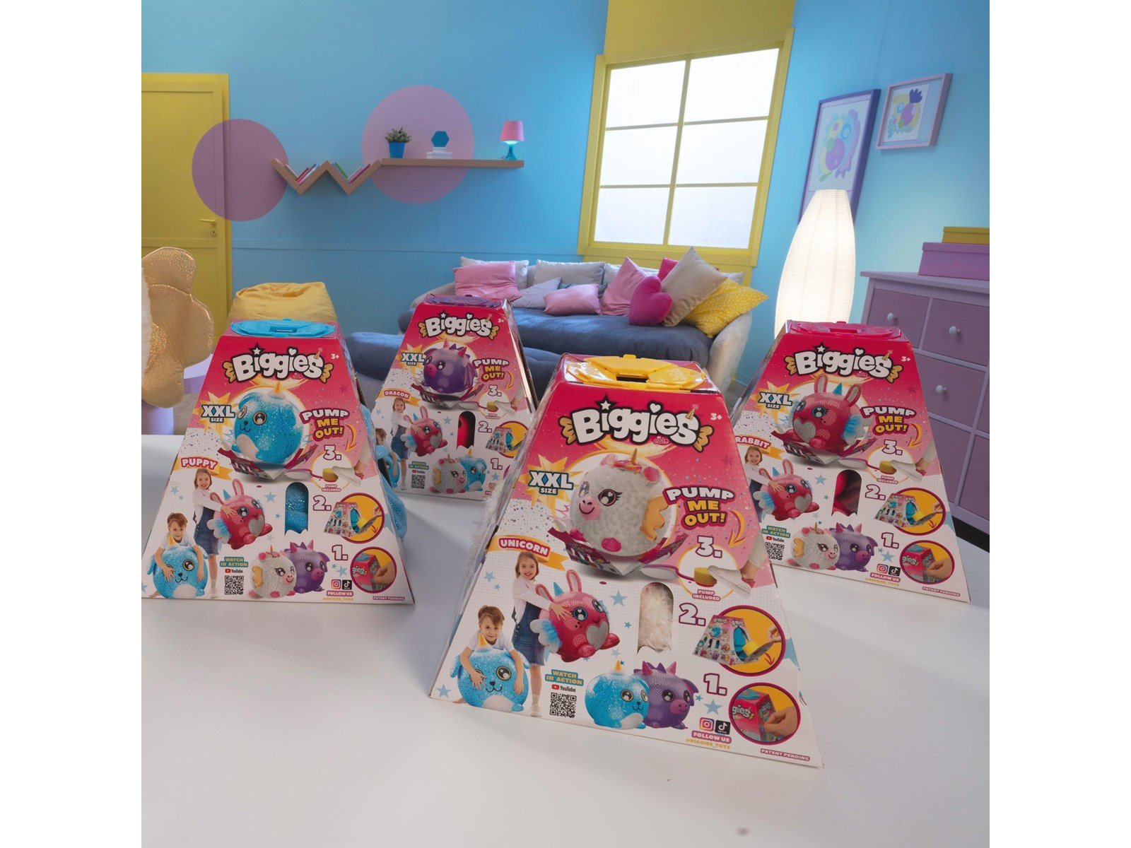 Biggies Floffy Inflatable Animal Plushes - assorted