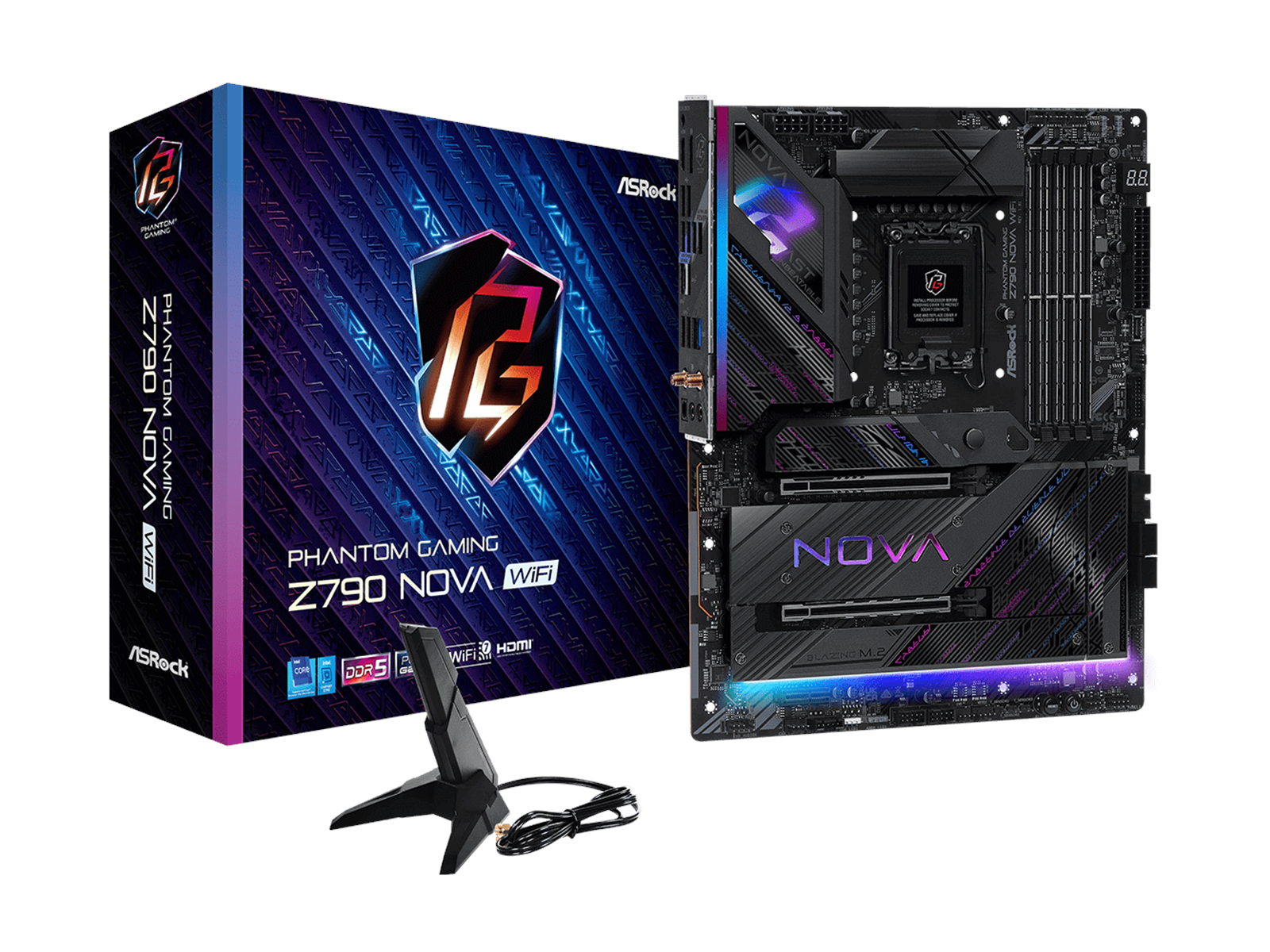 ASRock Z790 NOVA WIFI Mainboard - Intel Z790 - Intel LGA1700 socket - DDR5 RAM - ATX