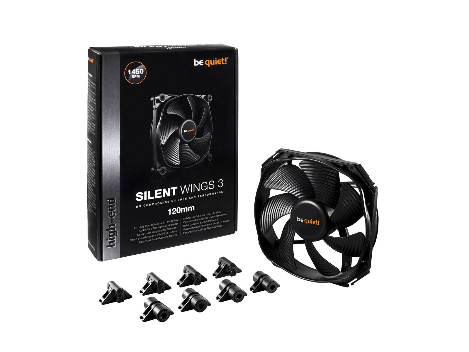 be quiet! PURE WINGS 3 120mm - Gehäuselüfter - 120mm - Schwarz - 26 dBA