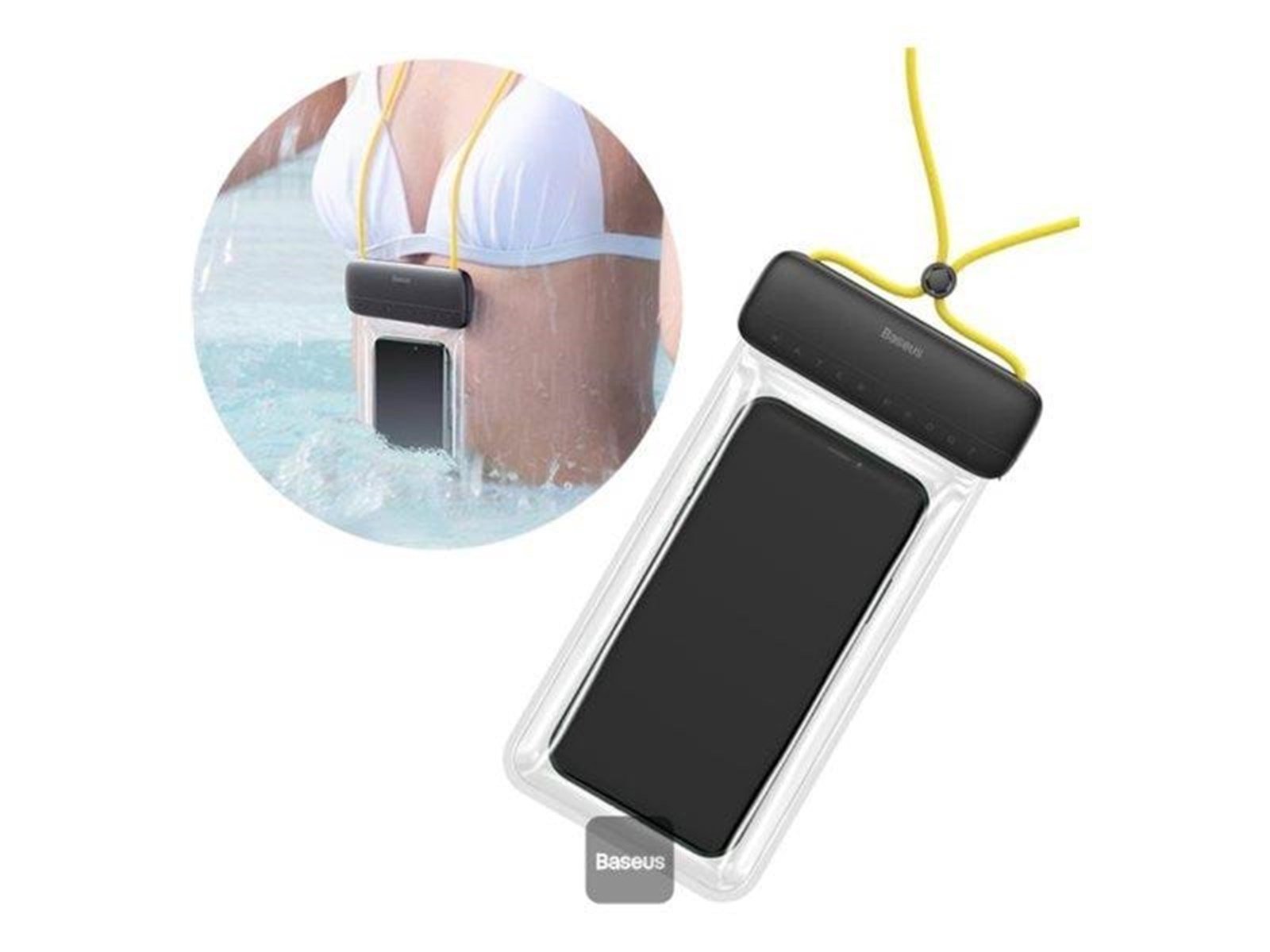 Baseus Let's Go Universal waterproof case for smartphones (black+yellow)
