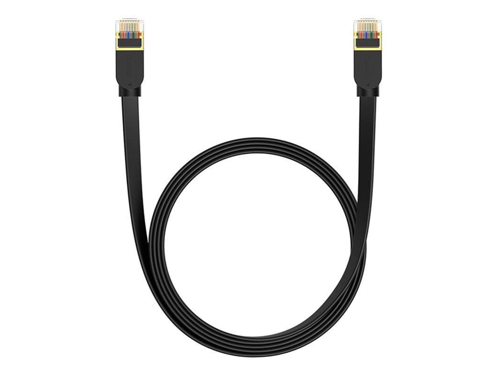 Baseus Cat 7 UTP Ethernet RJ45 Cable Flat 2 m black - Schwarz - 2 meter