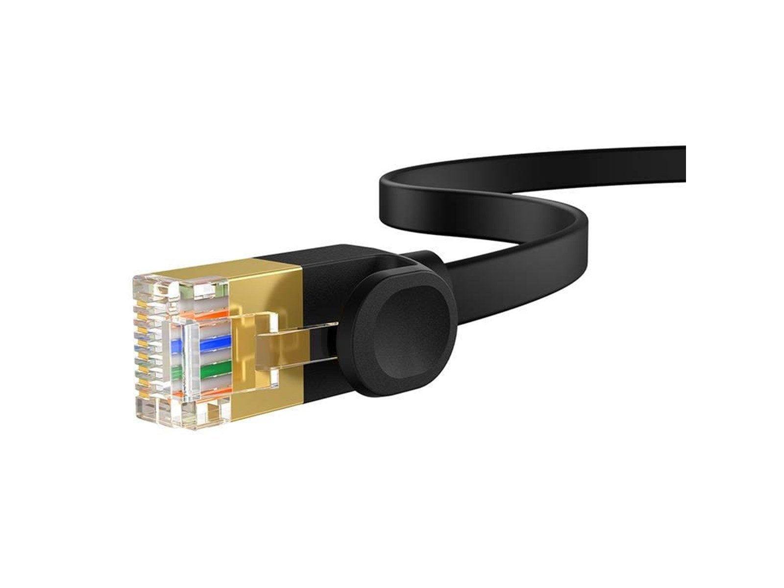Baseus Cat 7 UTP Ethernet RJ45 Cable Flat 2 m black - Schwarz - 2 meter