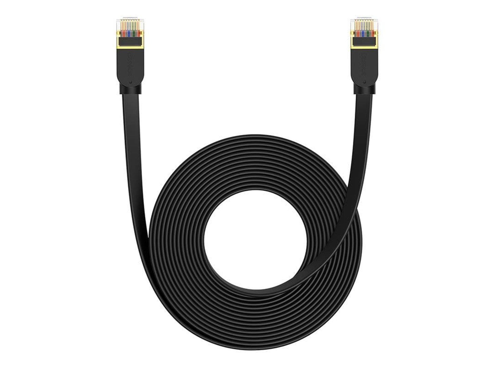 Baseus Cat 7 UTP Ethernet RJ45 Cable Flat 8 m black - Schwarz - 8 meter