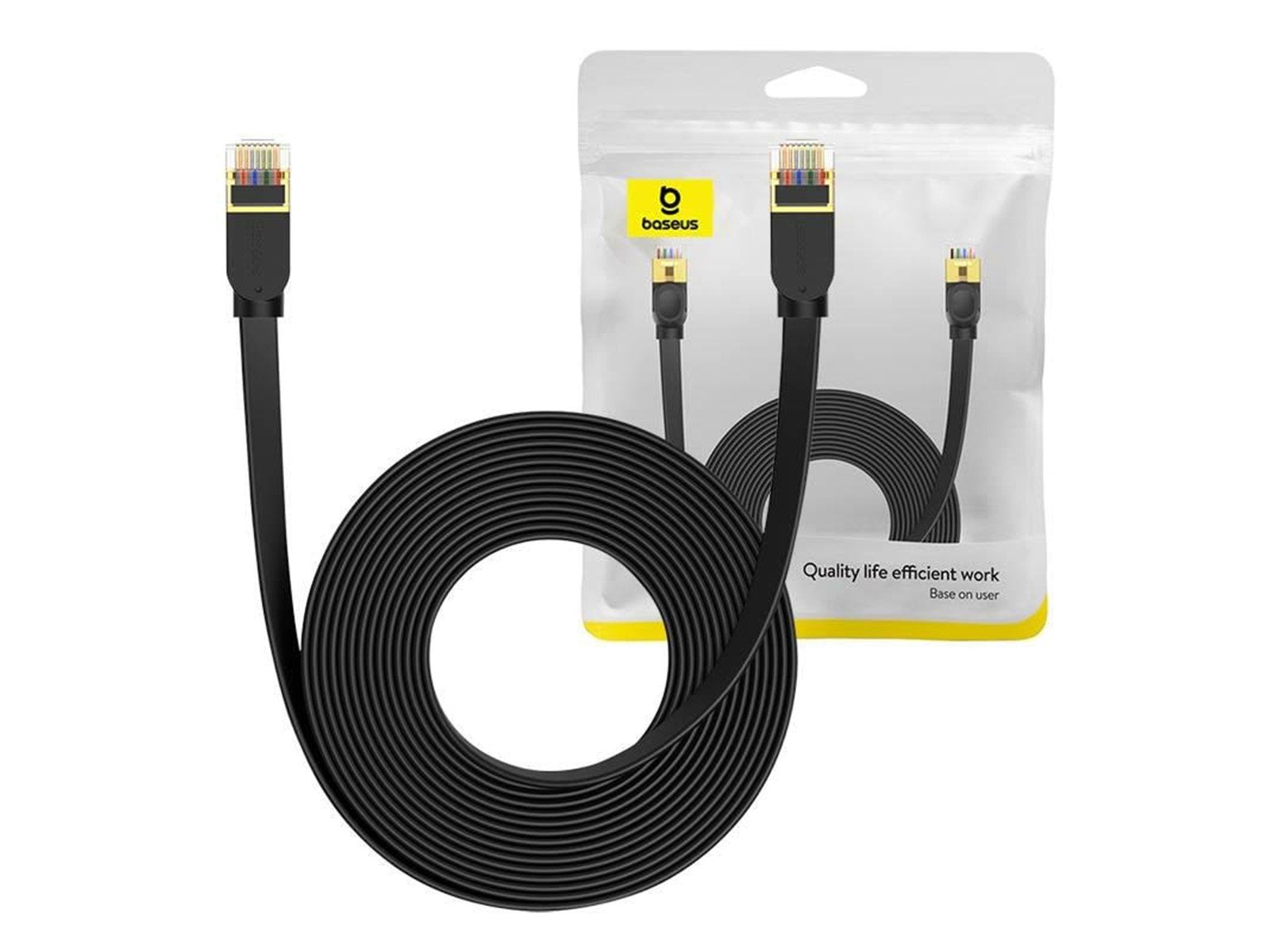 Baseus Cat 7 UTP Ethernet RJ45 Cable Flat 8 m black - Schwarz - 8 meter