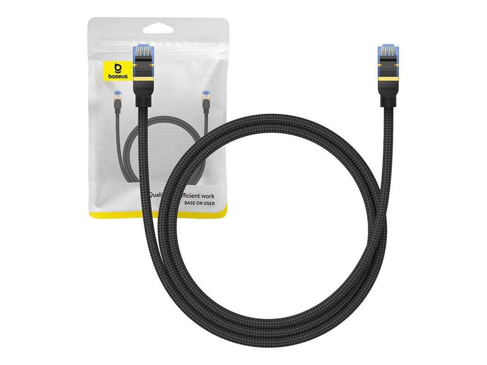 Baseus Braided network cable cat.7 Ethernet RJ45 10Gbps 1m (black) - Schwarz - 1 meter