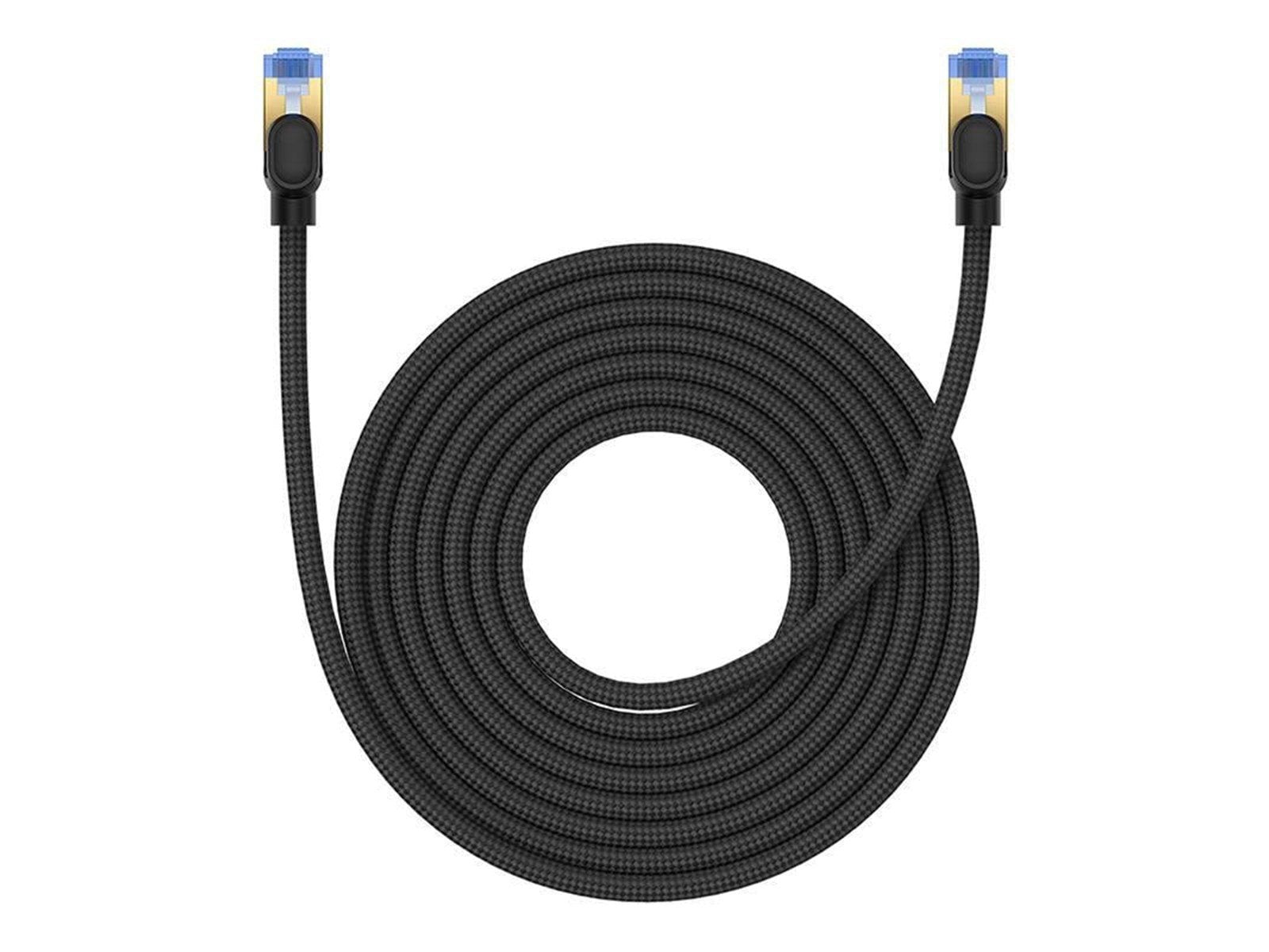 Baseus Braided network cable cat.7 Ethernet RJ45 10Gbps 8m (black) - Schwarz - 8 meter
