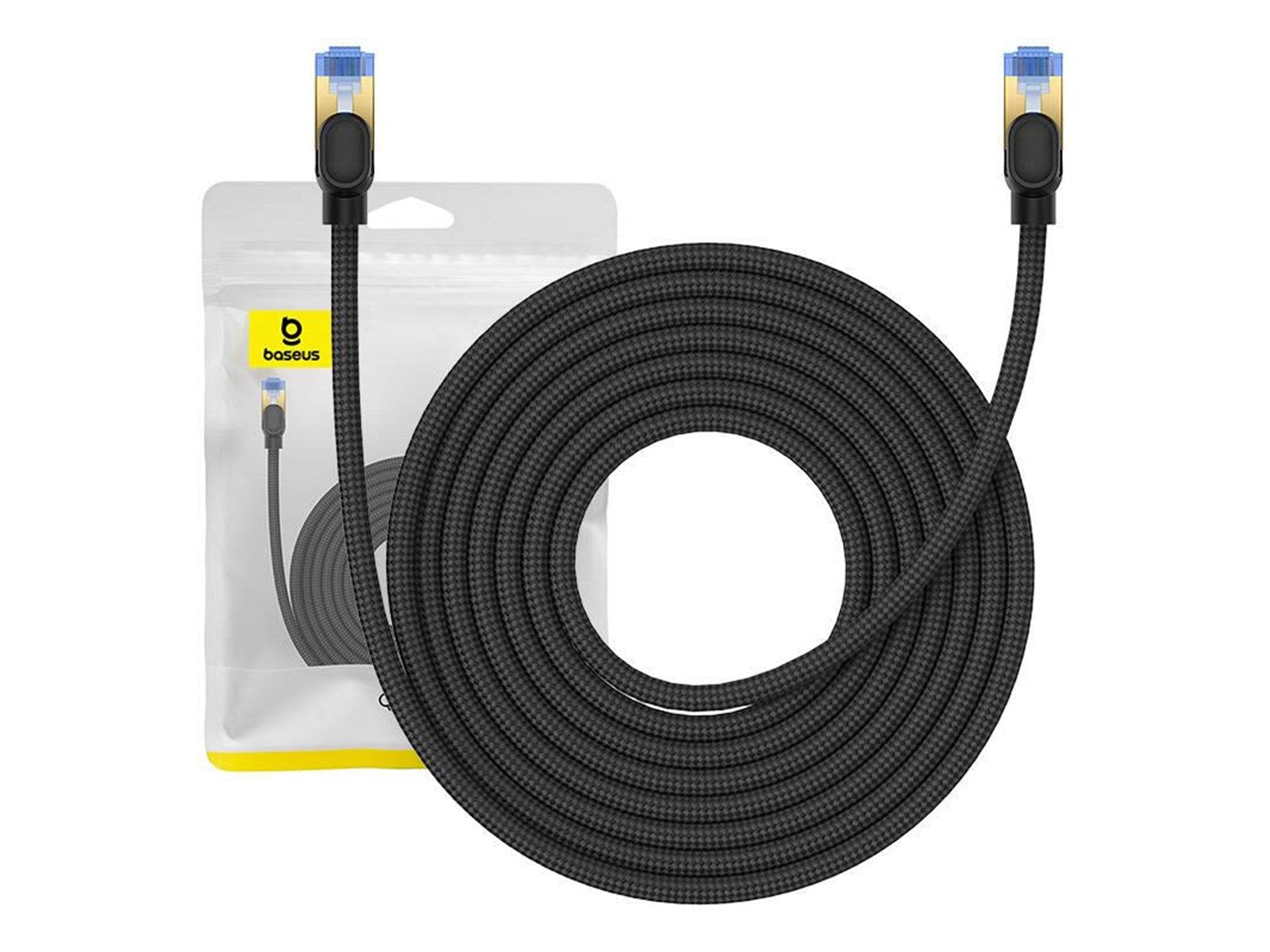 Baseus Braided network cable cat.7 Ethernet RJ45 10Gbps 8m (black) - Schwarz - 8 meter