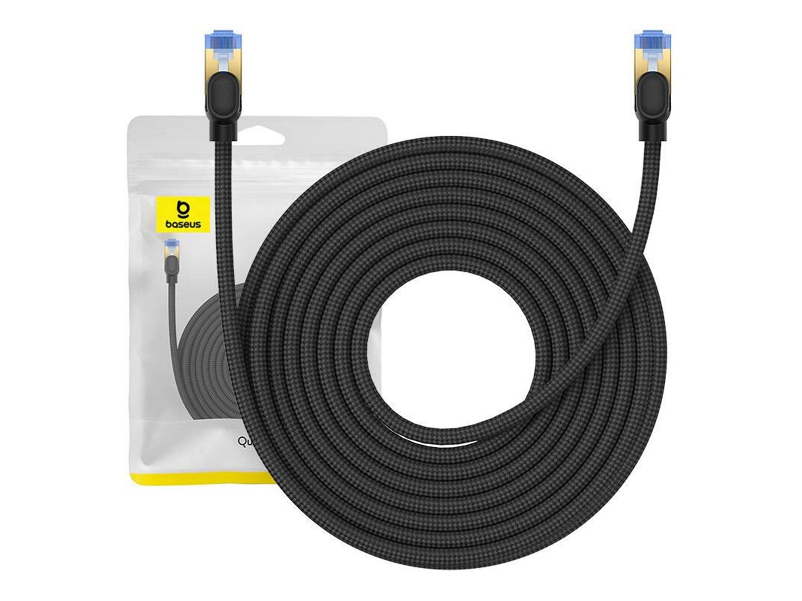 Baseus Braided network cable cat.7 Ethernet RJ45 10Gbps 10m (black) - Schwarz - 10 meter