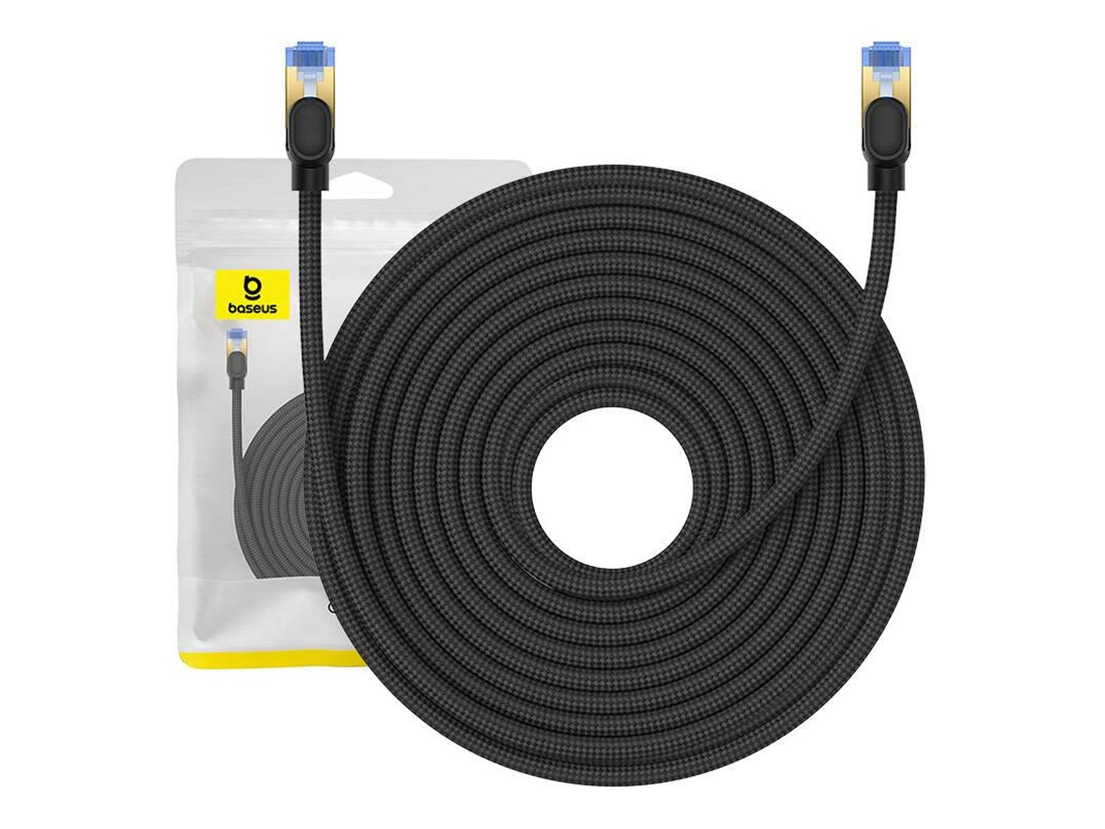 Baseus Braided network cable cat.7 Ethernet RJ45 10Gbps 20m (black) - Schwarz - 20 meter