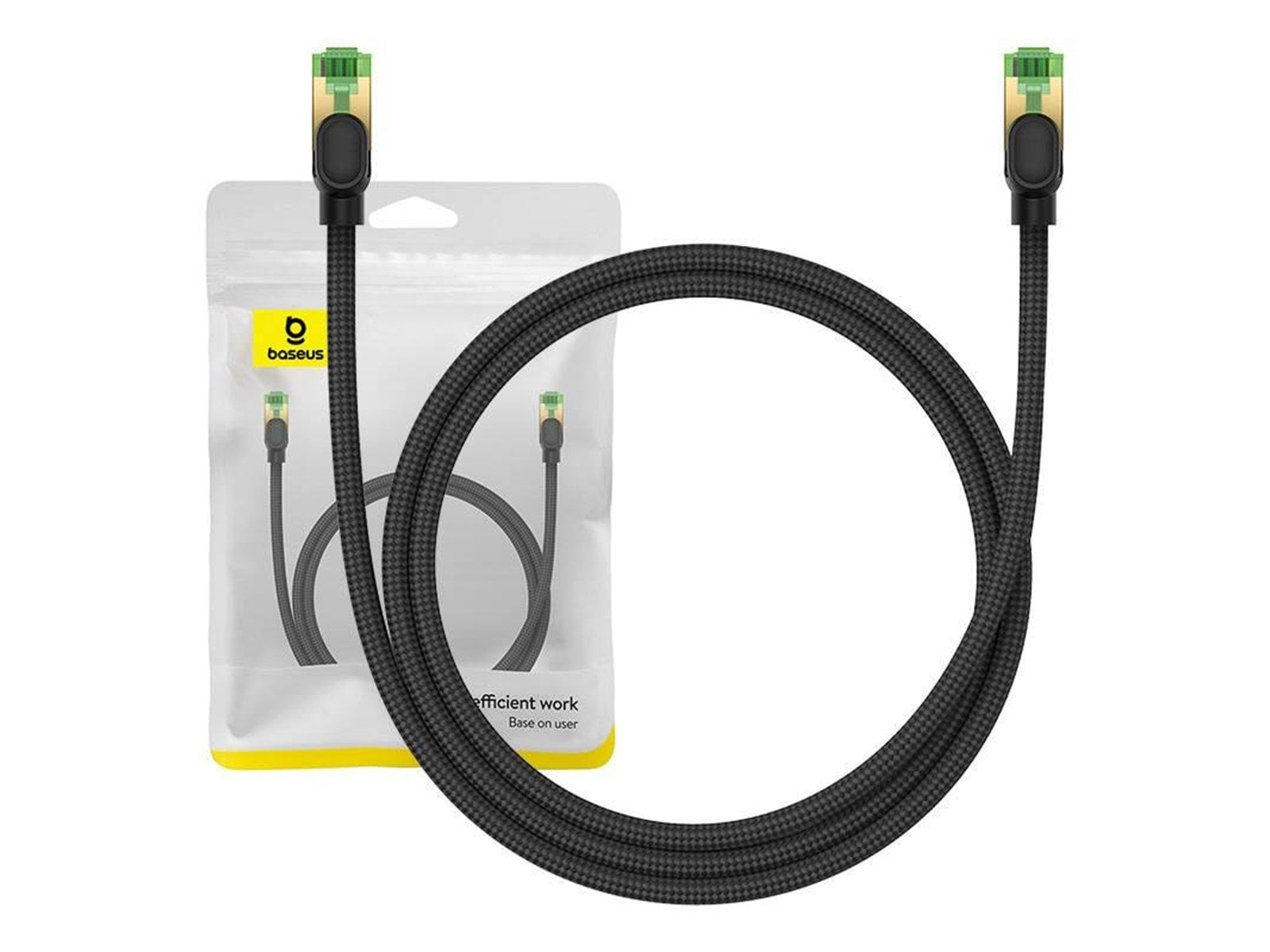 Baseus Braided network cable cat.8 Ethernet RJ45 40Gbps 1m (black) - Schwarz - 1 meter