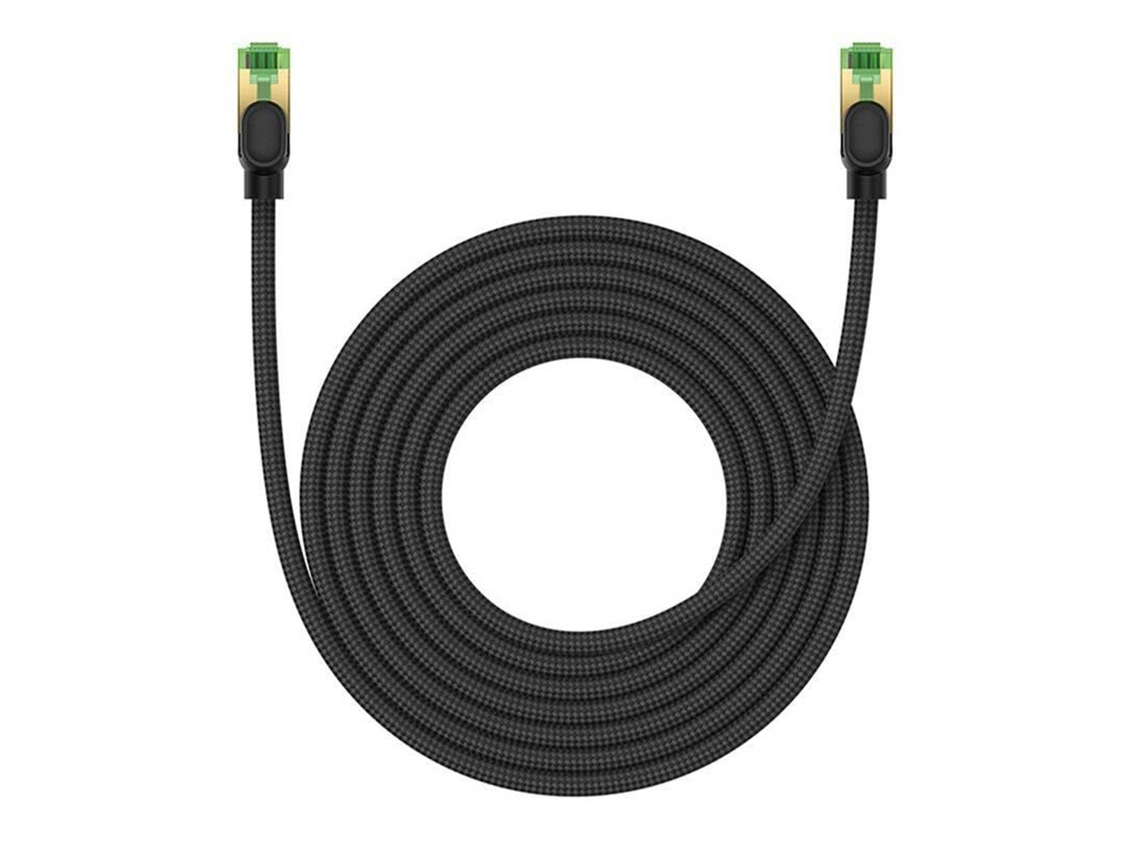 Baseus Braided network cable cat.8 Ethernet RJ45 40Gbps 5m (black) - Schwarz - 5 meter