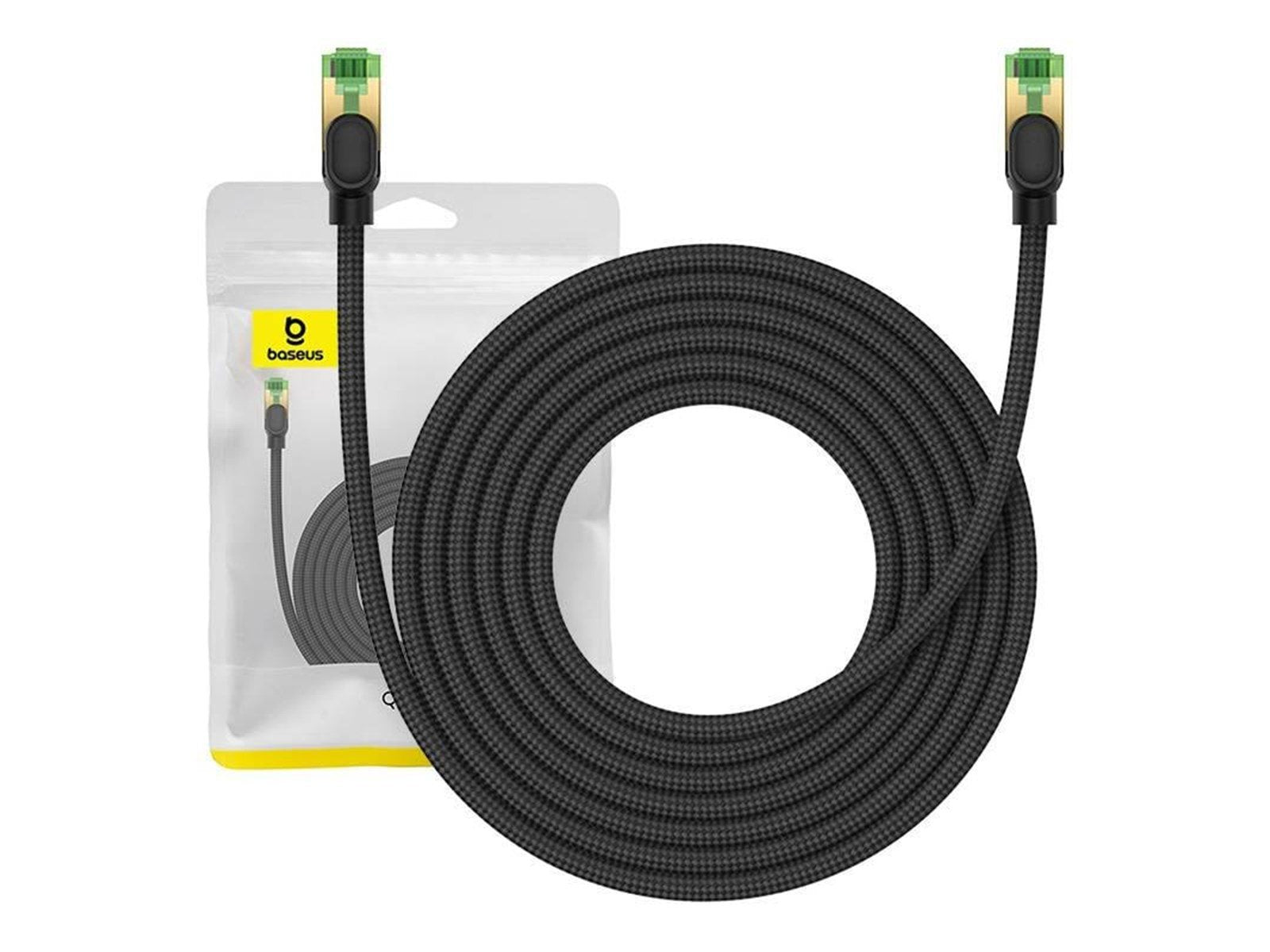 Baseus Braided network cable cat.8 Ethernet RJ45 40Gbps 5m (black) - Schwarz - 5 meter
