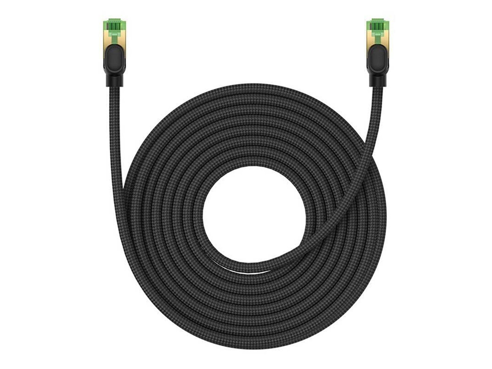 Baseus Braided network cable cat.8 Ethernet RJ45 40Gbps 10m (black) - Schwarz - 10 meter