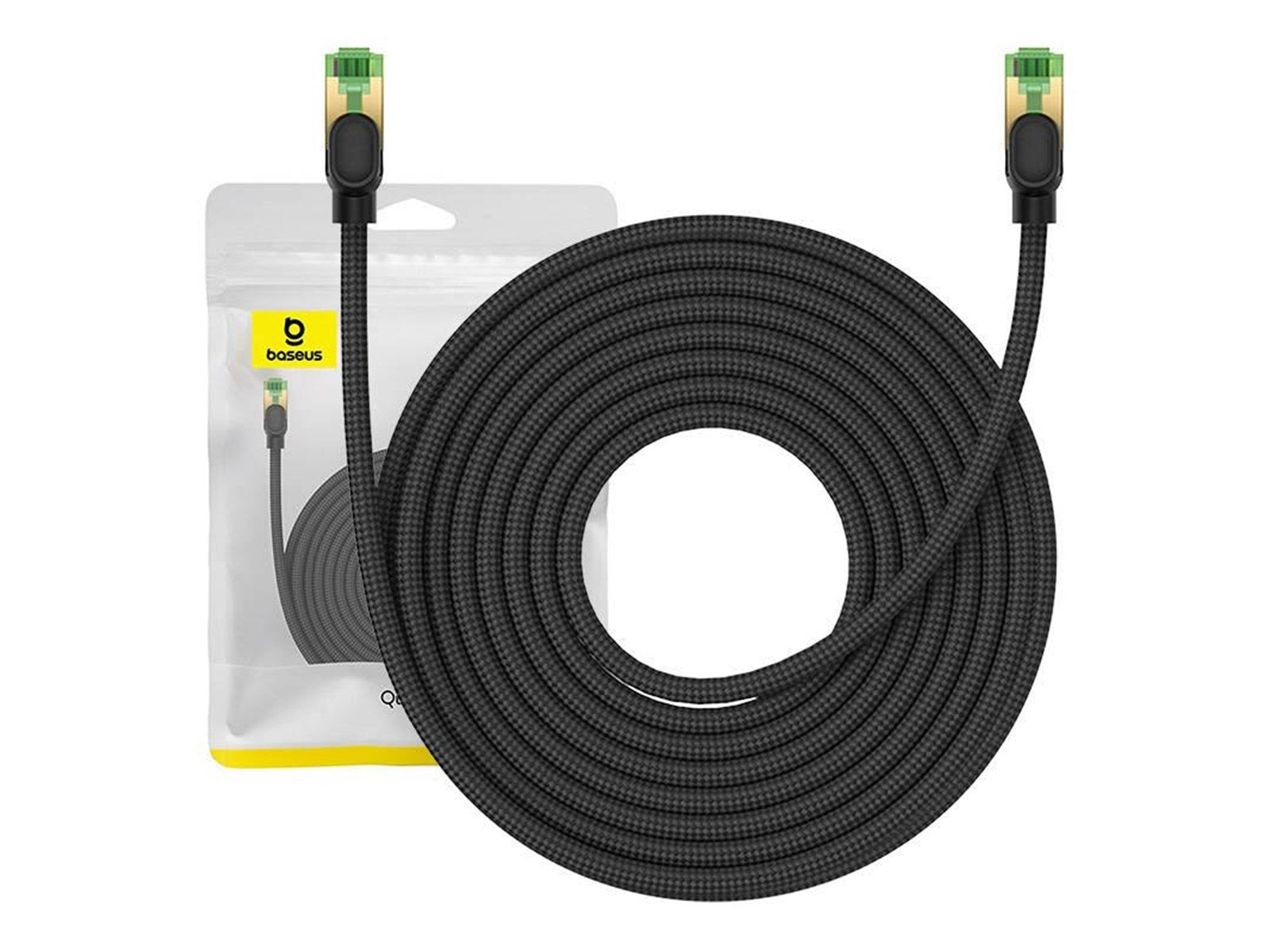 Baseus Braided network cable cat.8 Ethernet RJ45 40Gbps 10m (black) - Schwarz - 10 meter