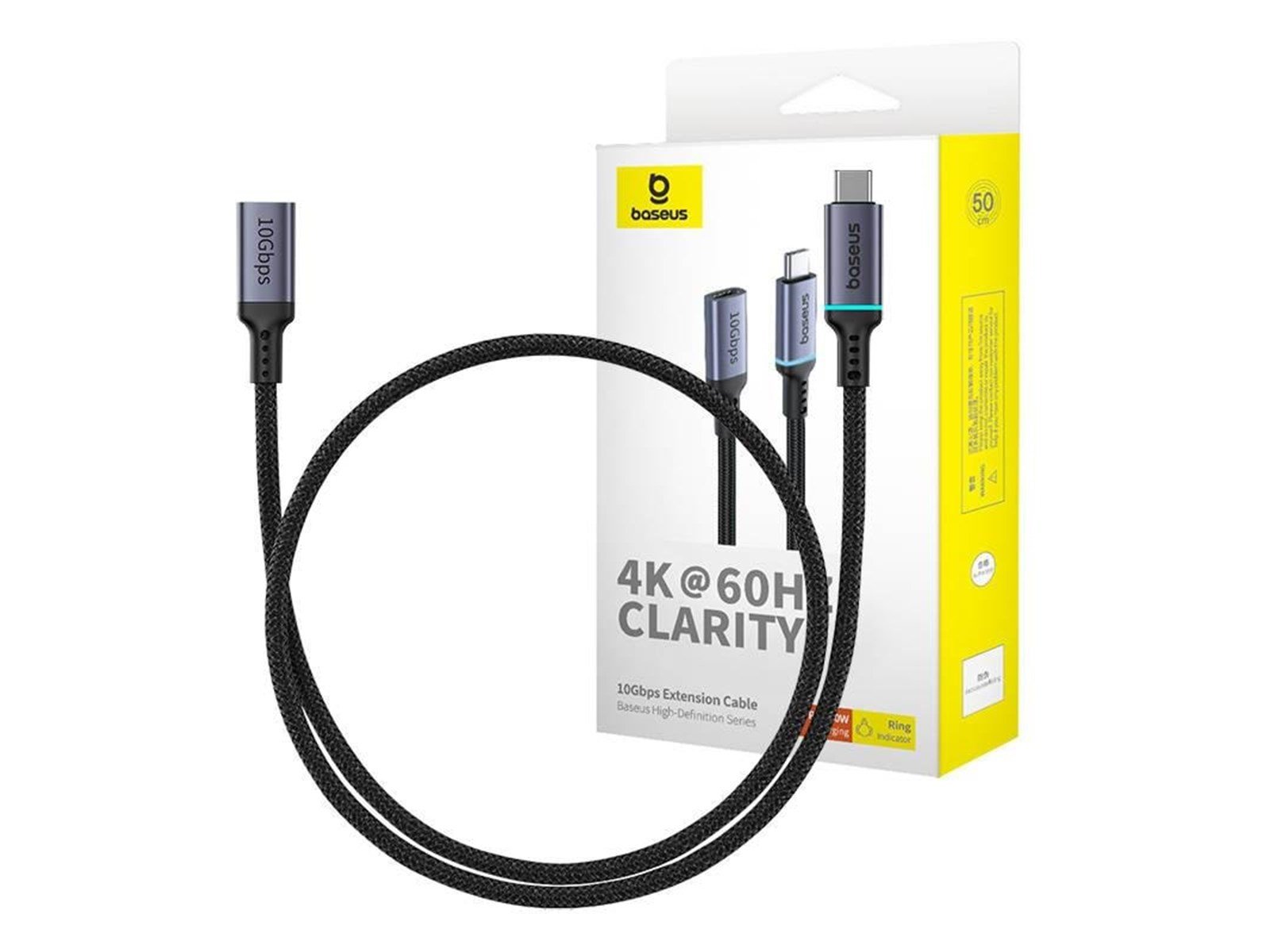 Baseus High Definition extension cable USB-C Male to Female 10Gbps 0.5m (black)
