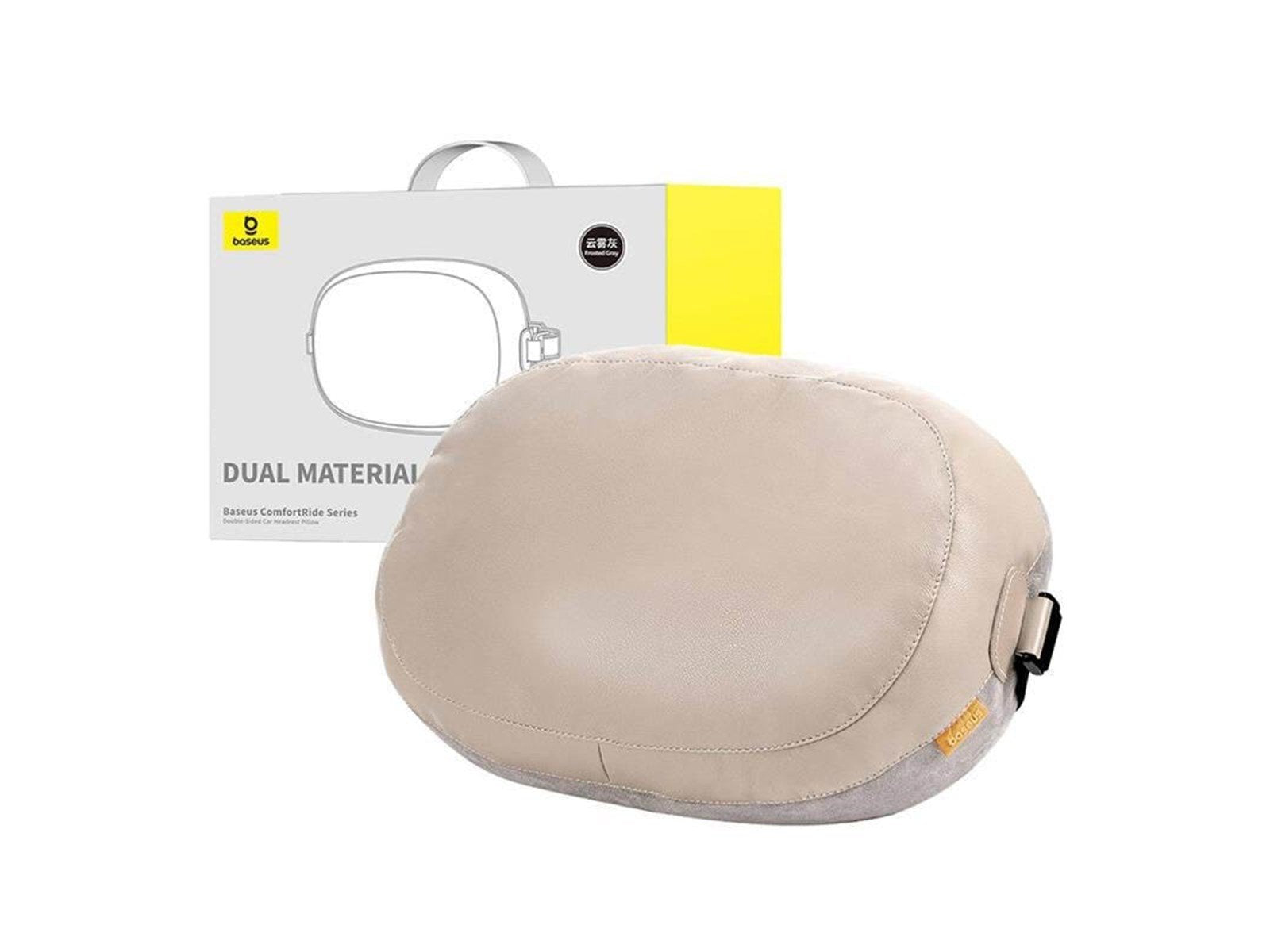 Baseus Double sided Car Headrest Mounted Pillow  Comfort Ride (grey)