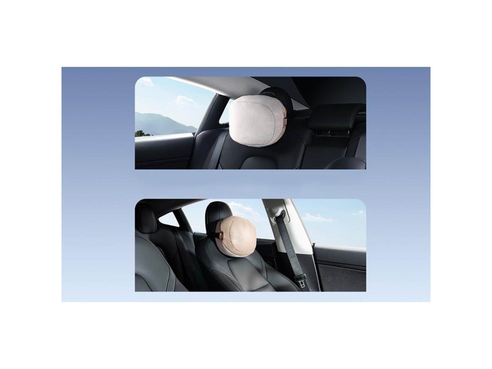 Baseus Double sided Car Headrest Mounted Pillow  Comfort Ride (grey)