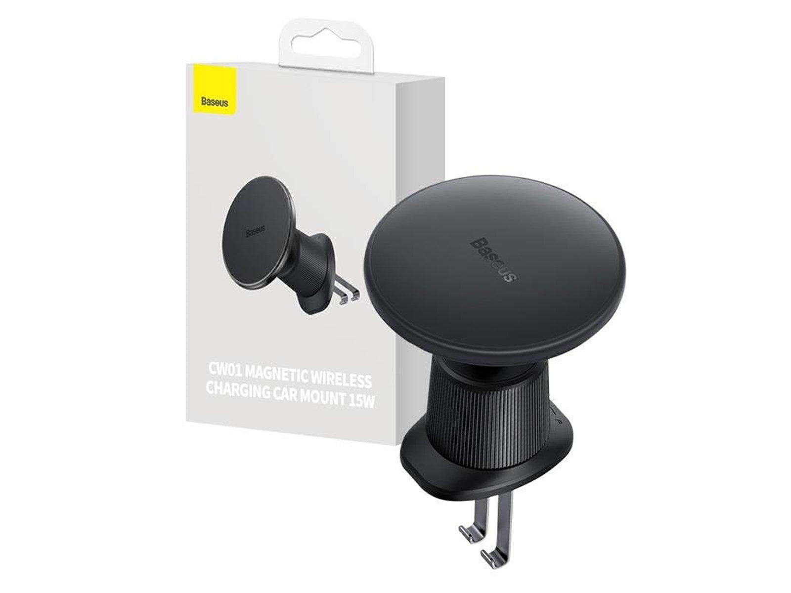 Baseus magnetic Car Phone Holder  with wireless charging CW01 (Black)