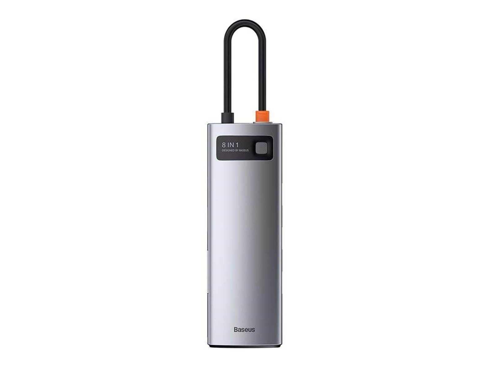 Baseus Hub 8in1 Metal Gleam Series USB-C to 3x USB 3.0 + HDMI + USB-C PD + Ethernet RJ45 + microSD/SD USB-Hubs - USB 3.0 - 7 - G