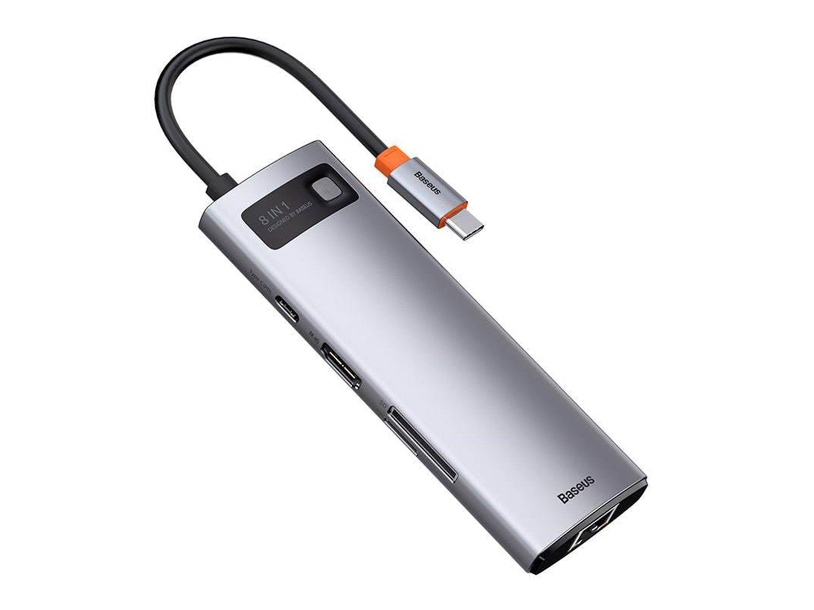 Baseus Hub 8in1 Metal Gleam Series USB-C to 3x USB 3.0 + HDMI + USB-C PD + Ethernet RJ45 + microSD/SD USB-Hubs - USB 3.0 - 7 - G