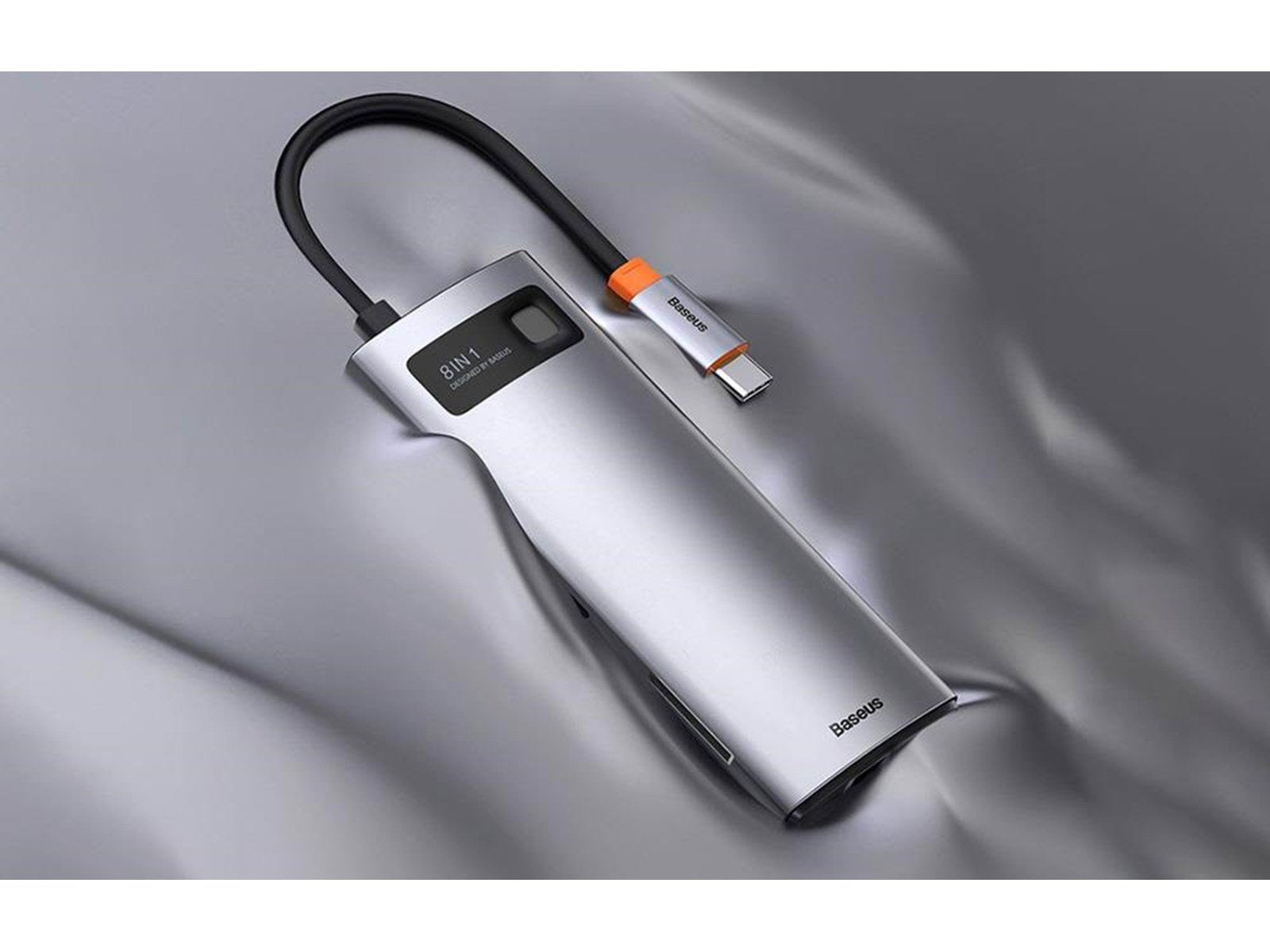 Baseus Hub 8in1 Metal Gleam Series USB-C to 3x USB 3.0 + HDMI + USB-C PD + Ethernet RJ45 + microSD/SD USB-Hubs - USB 3.0 - 7 - G