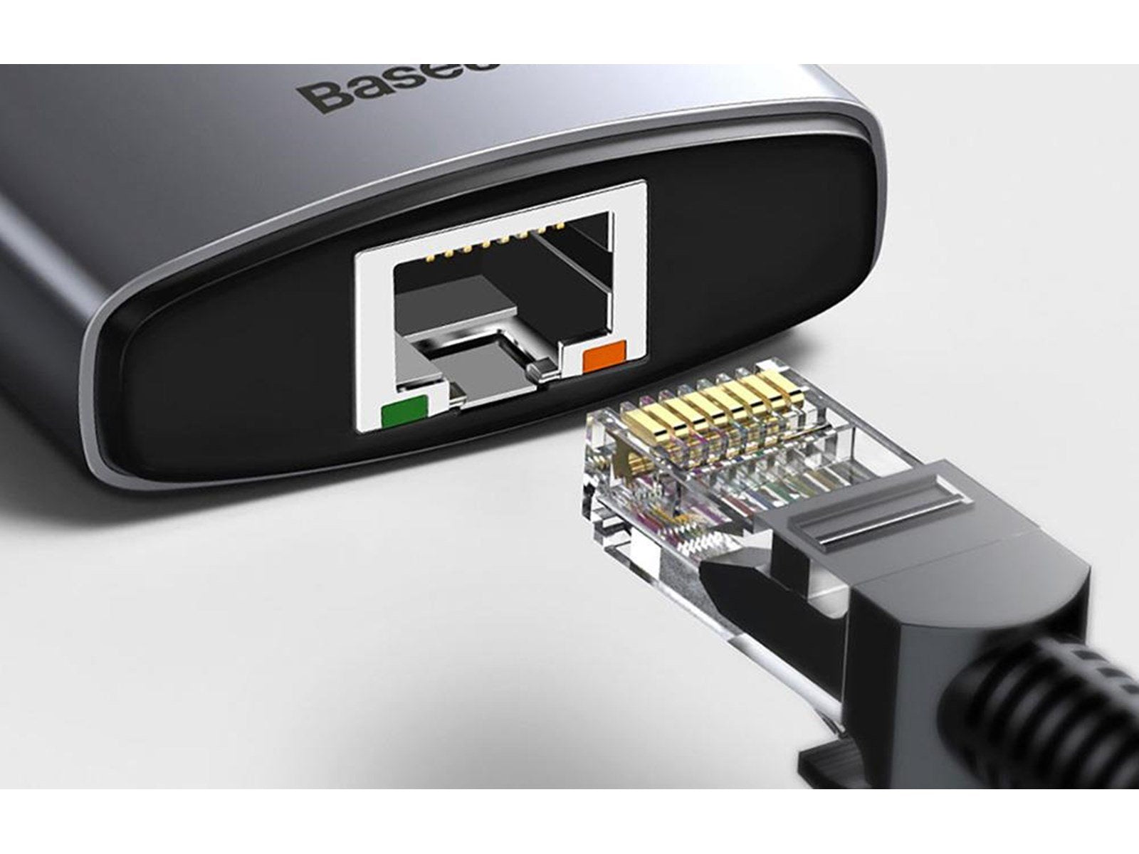 Baseus Hub 8in1 Metal Gleam Series USB-C to 3x USB 3.0 + HDMI + USB-C PD + Ethernet RJ45 + microSD/SD USB-Hubs - USB 3.0 - 7 - G
