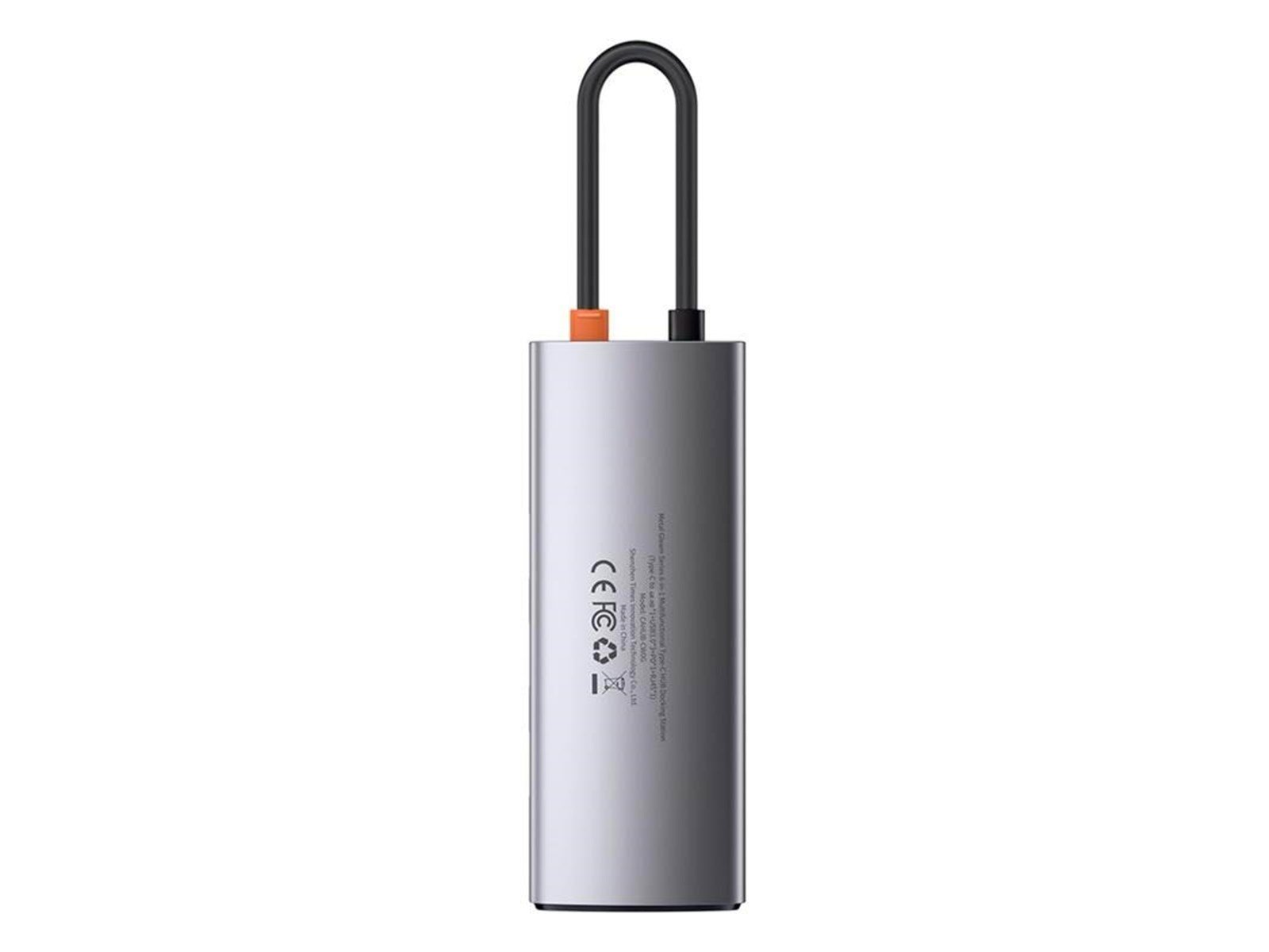 Baseus Hub 6in1 Metal Gleam Series USB-C to 3x USB 3.0 + HDMI + USB-C PD + Ethernet RJ45 USB-Hubs - USB 3.0 - 6 - Grau