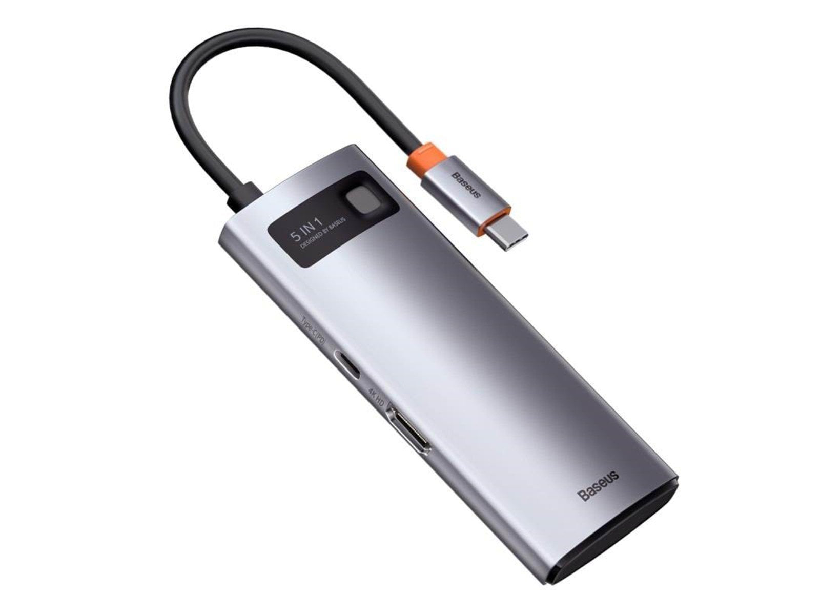 Baseus Hub 5in1 Metal Gleam Series USB-C to 3x USB 3.0 + HDMI + USB-C PD USB-Hubs - USB 3.0 - 5 - Grau