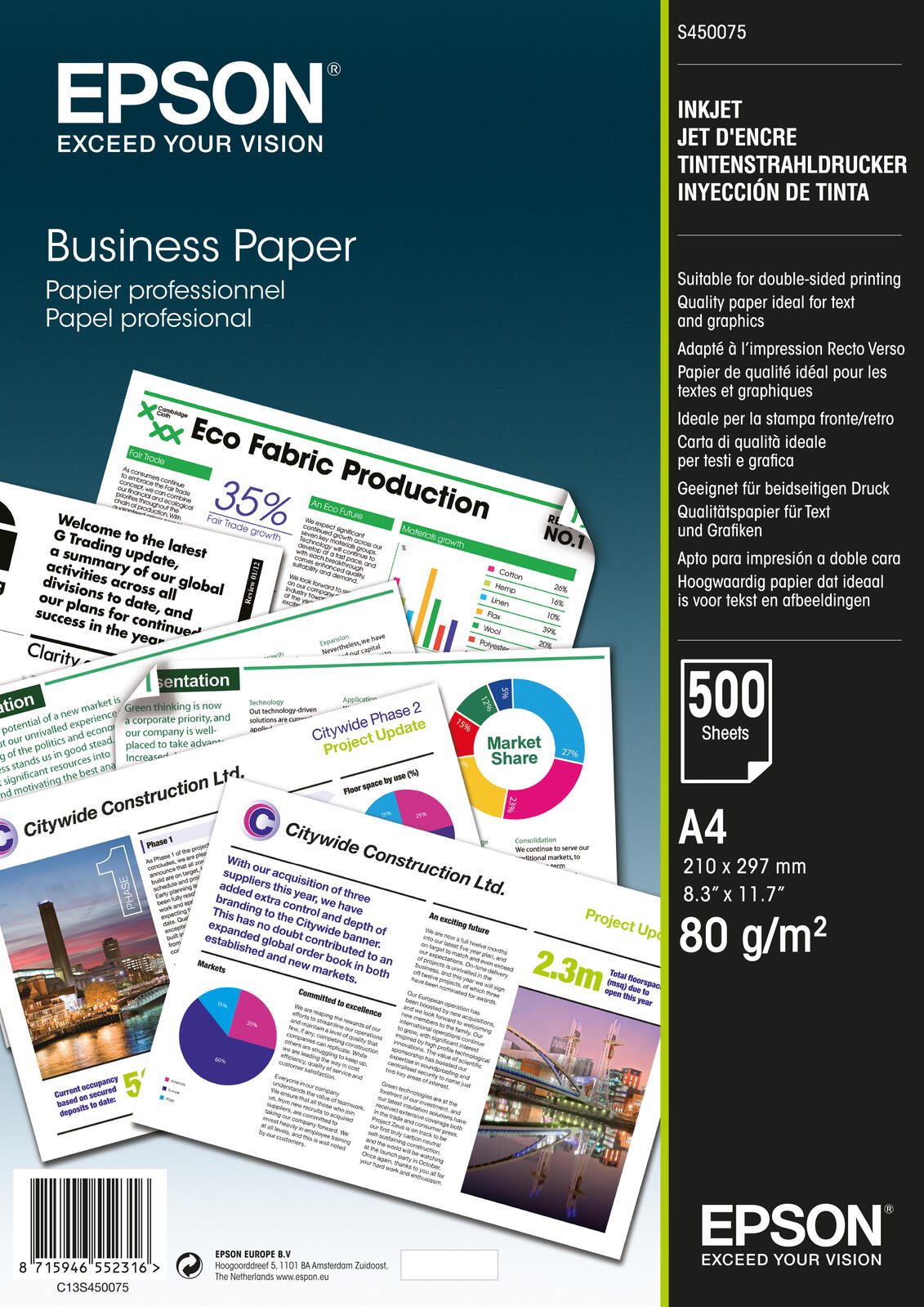 Epson Business Papier matt A4 (210 x 297 mm) 80 g/m² - 500 Blatt (C13S450075)