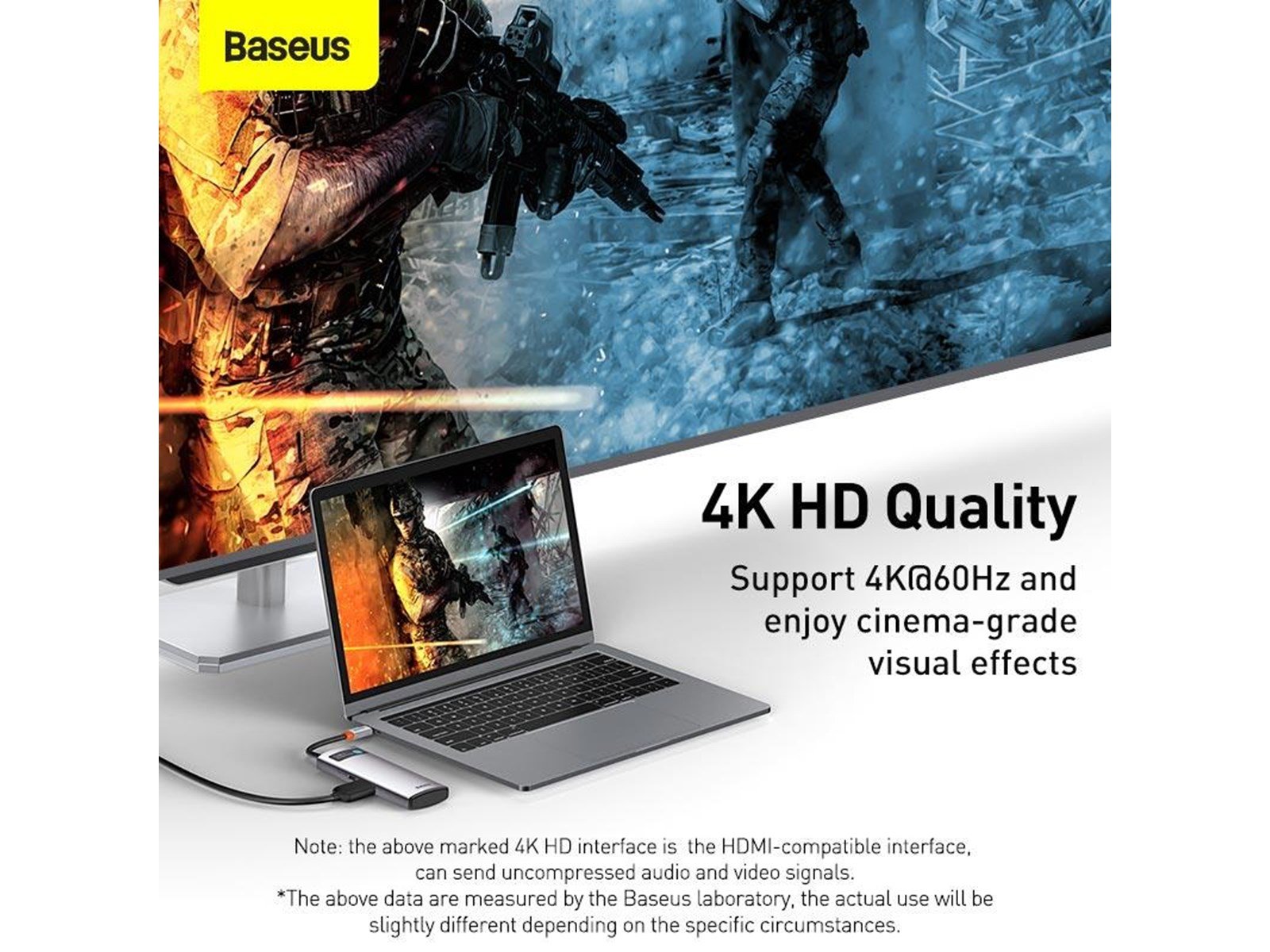 Baseus Hub 5in1 Metal Gleam Series USB-C to 3x USB 3.0 + HDMI + USB-C PD USB-Hubs - USB 3.0 - 5 - Grau