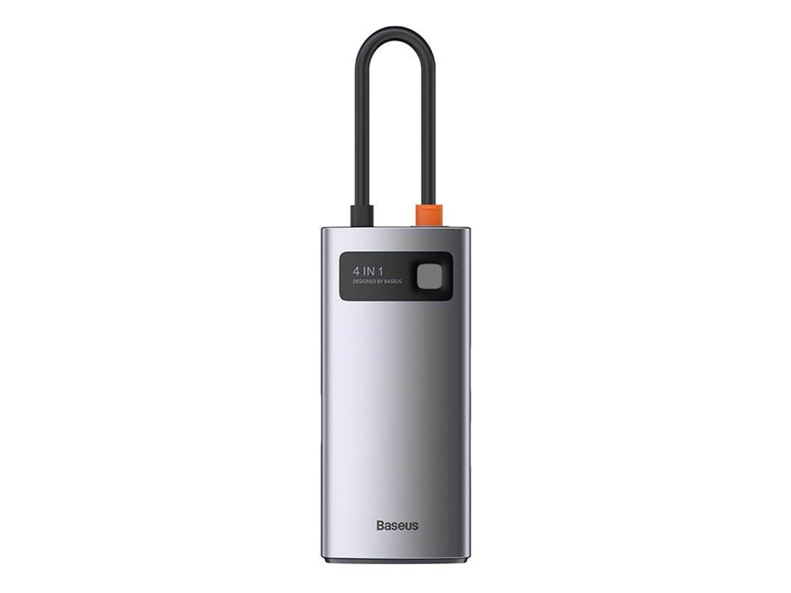 Baseus Hub 4in1 Metal Gleam Series USB-C to USB 3.0 + USB 2.0 + HDMI + USB-C PD USB-Hubs - USB 3.0 - 4 - Grau