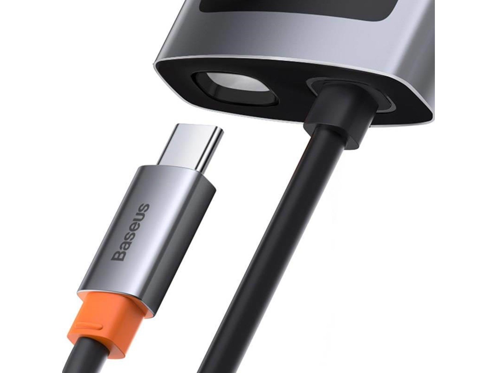 Baseus Hub 4in1 Metal Gleam Series USB-C to USB 3.0 + USB 2.0 + HDMI + USB-C PD USB-Hubs - USB 3.0 - 4 - Grau