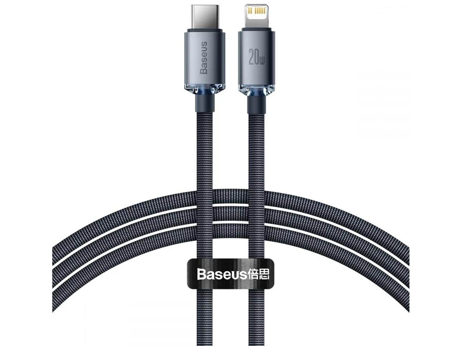 Baseus Crystal cable USB-C to Lightning 20W PD 1.2m (black)