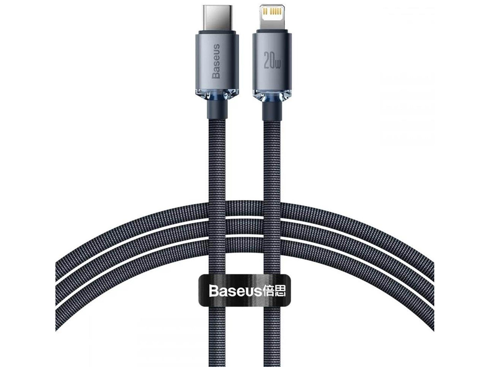 Baseus Crystal cable USB-C to Lightning 20W PD 1.2m (black)