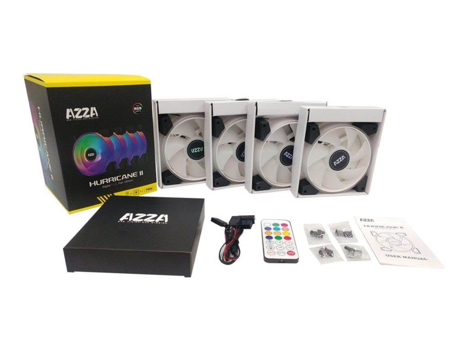 AZZA Hurricane II - case fan - Gehäuselüfter - 120mm - Schwarz