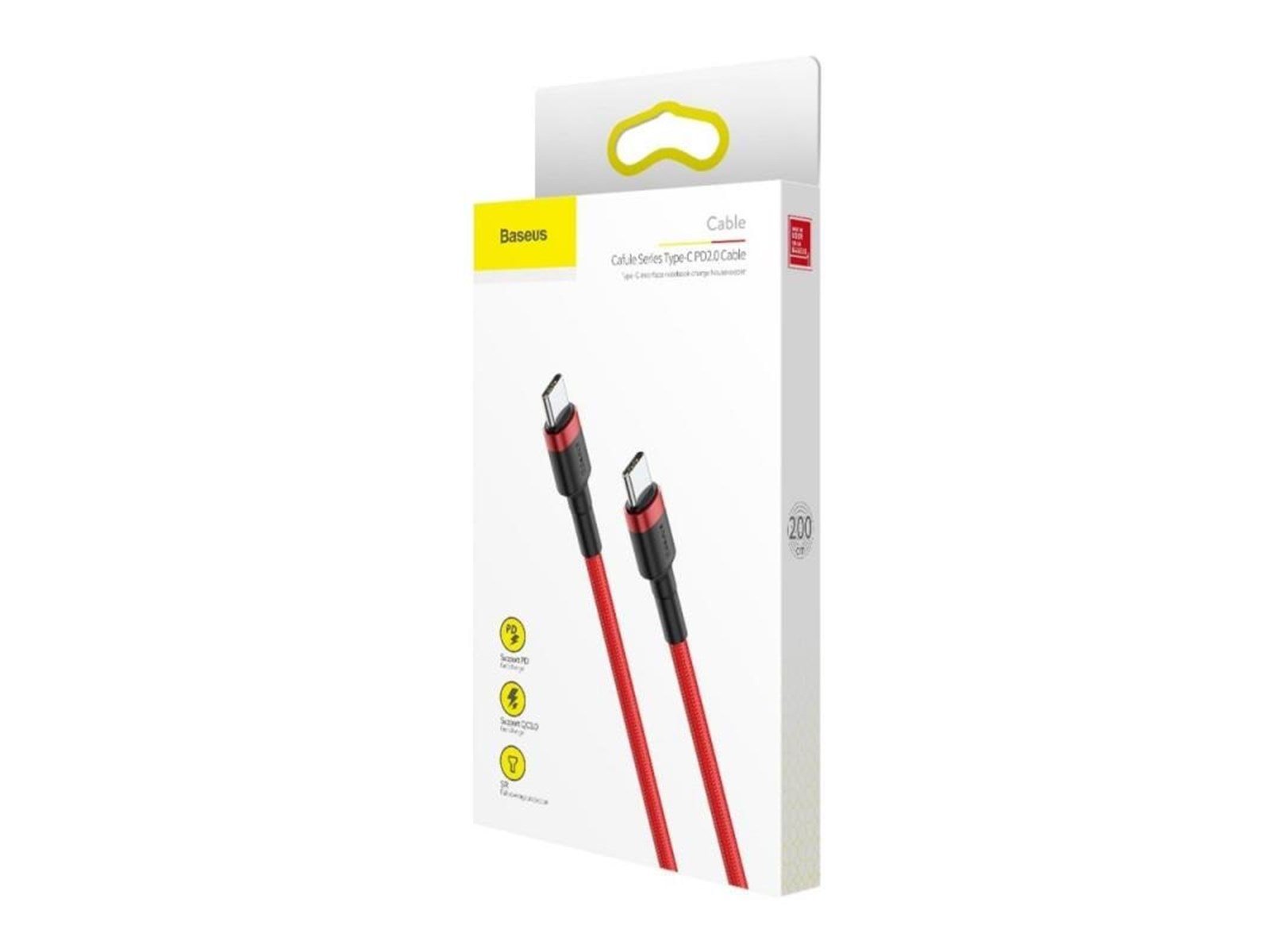 Baseus Cafule PD2.0 60W flash charging USB For Type-C cable (20V 3A) 2m Red