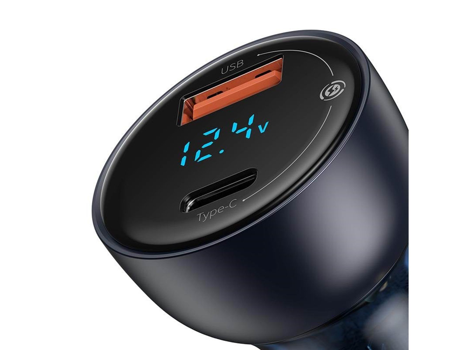 Baseus Dual Quick Charger Car Charger  Particular Digital Display QC+PPS 65W (grey)