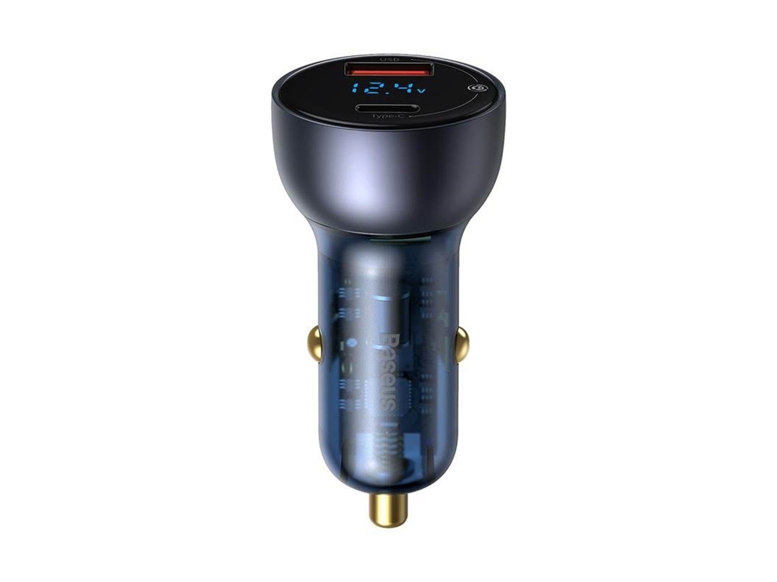 Baseus Car Charger  Particular Digital Display QC+PPS 65W With Mini White USB-C Cable With E-mark Chip 1m 100W (black)