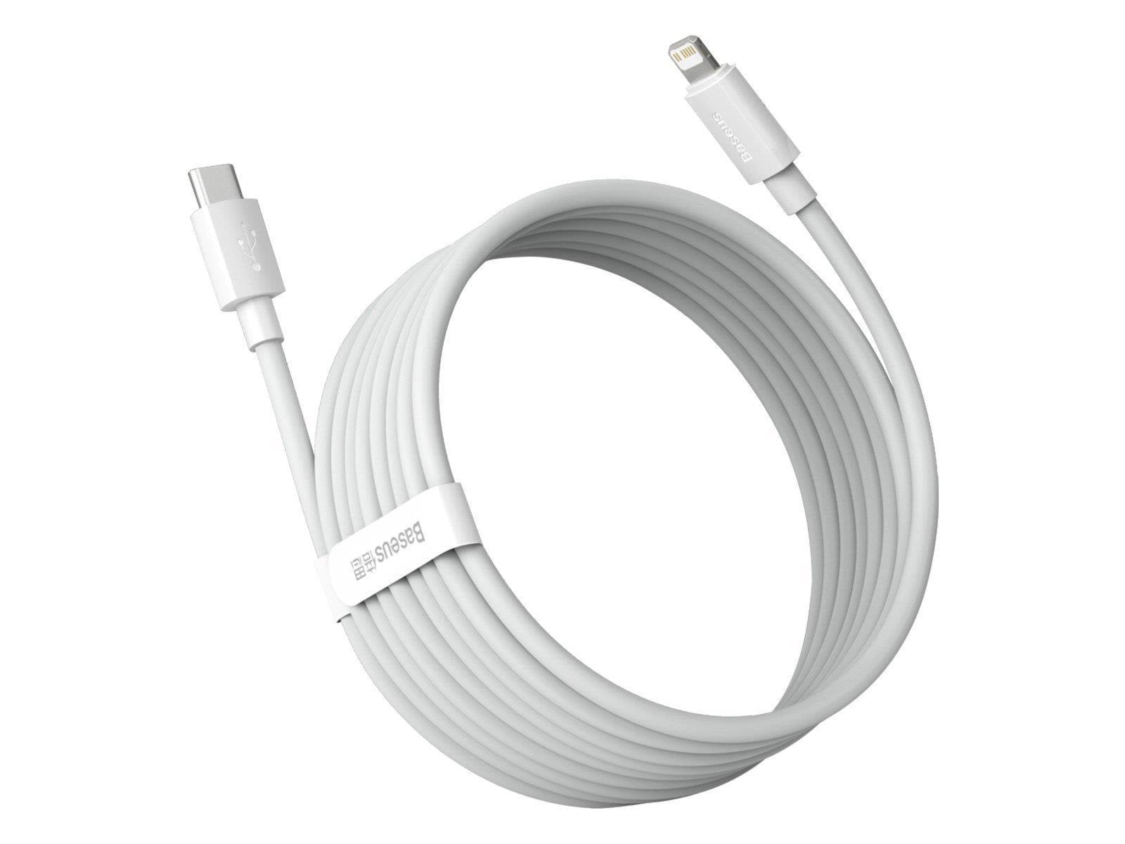Baseus Simple Wisdom Data Cable Kit USB-C to Lightning PD 20W (2PCS/Set) 1.5m White