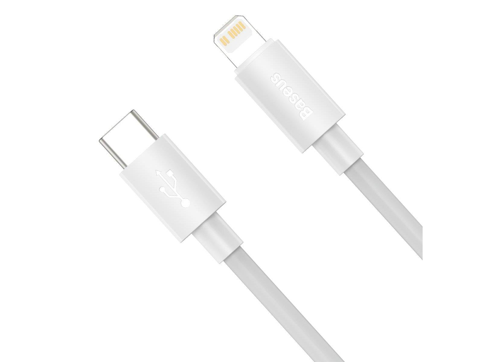 Baseus Simple Wisdom Data Cable Kit USB-C to Lightning PD 20W (2PCS/Set) 1.5m White